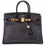 Hermès Birkin 35 Black Ardennes Gold Hardware