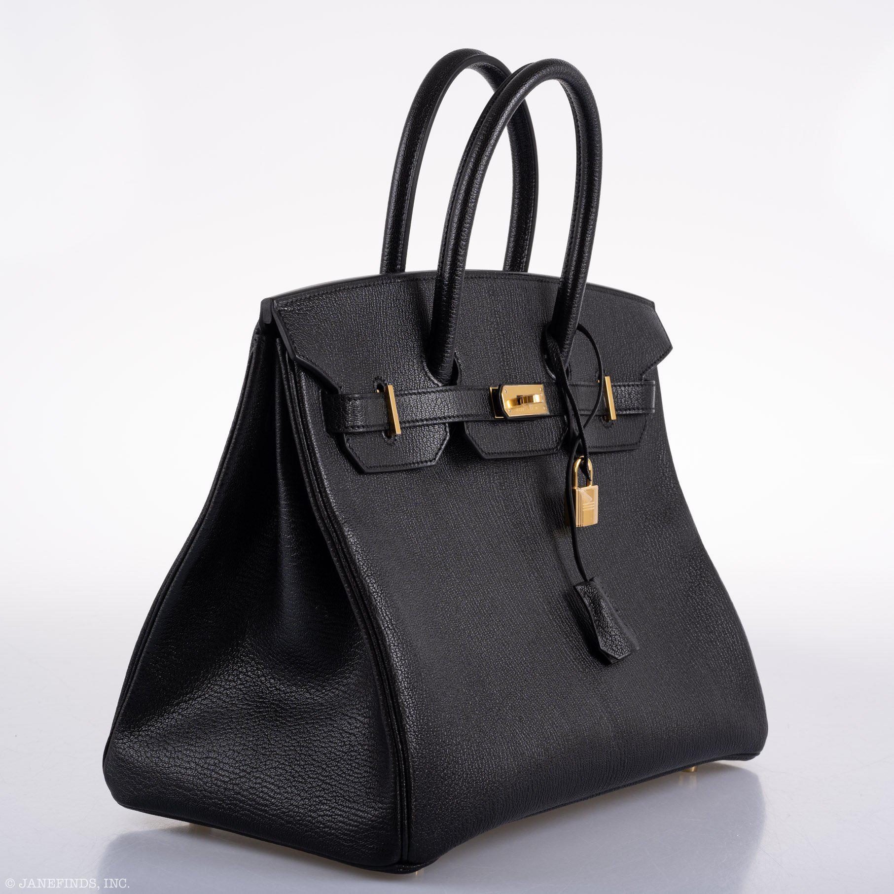 Hermès Birkin 35 Black Chevre De Coromandel with Gold Hardware