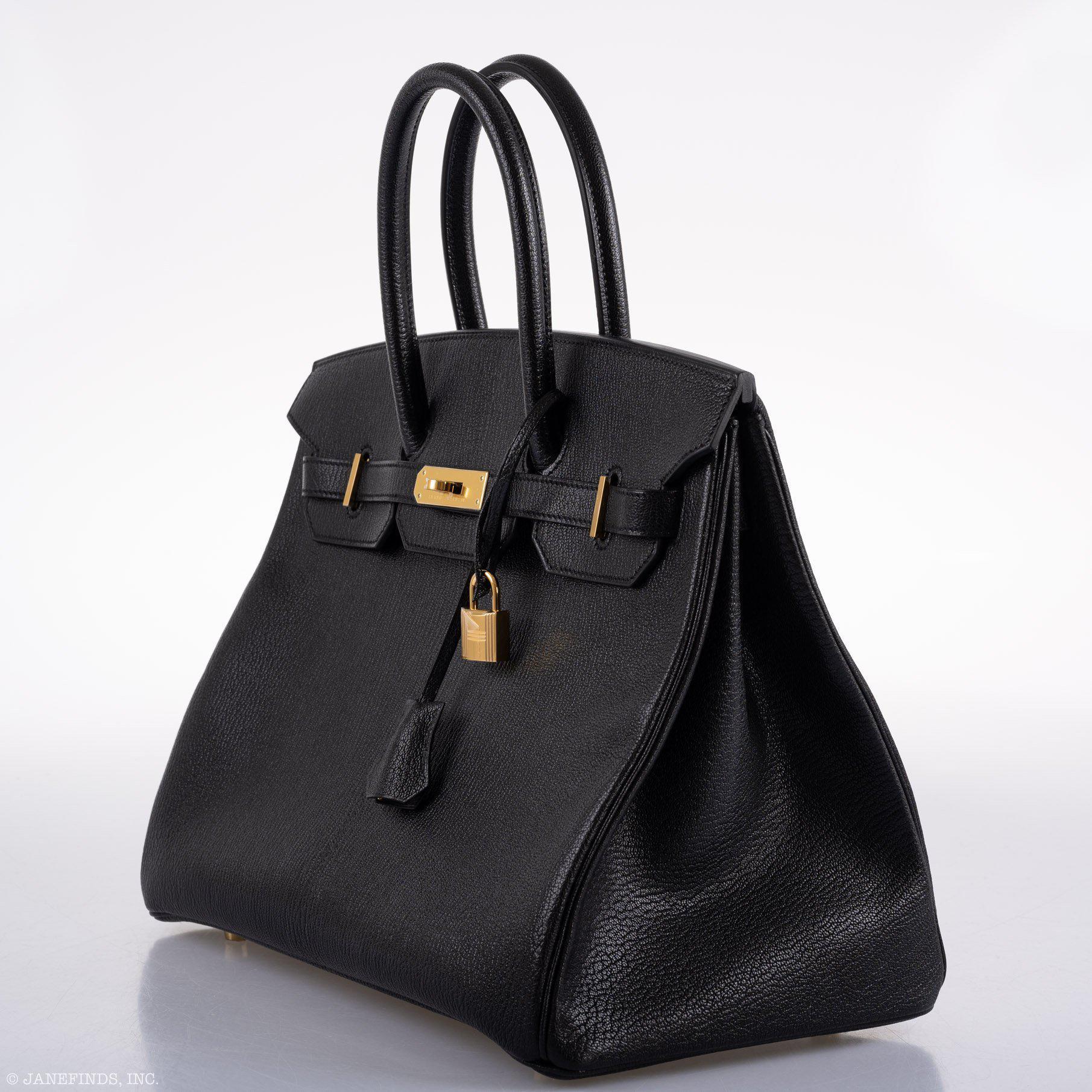 Hermès Birkin 35 Black Chevre De Coromandel with Gold Hardware