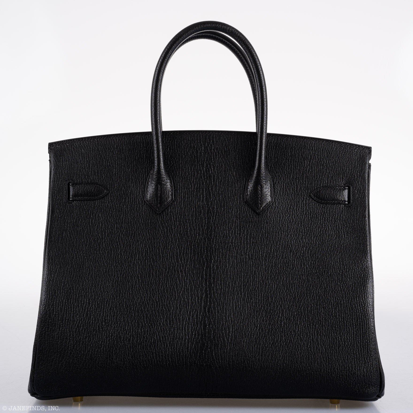 Hermès Birkin 35 Black Chevre De Coromandel with Gold Hardware