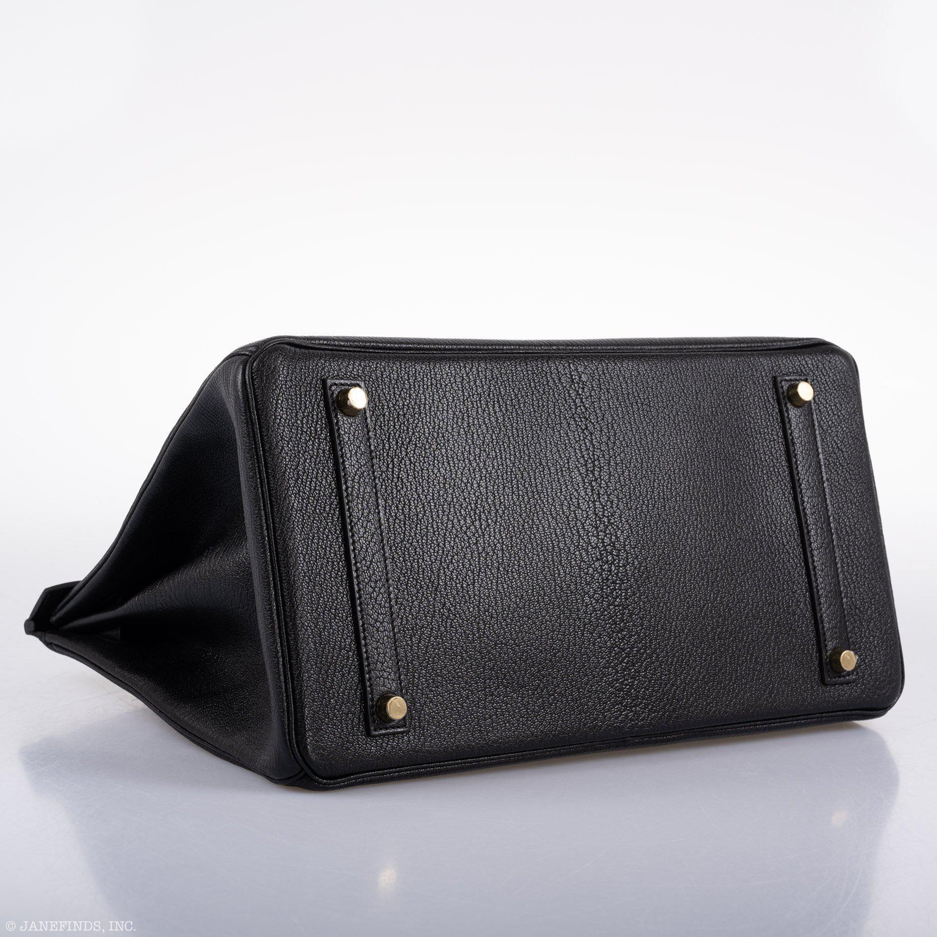 Hermès Birkin 35 Black Chevre De Coromandel with Gold Hardware