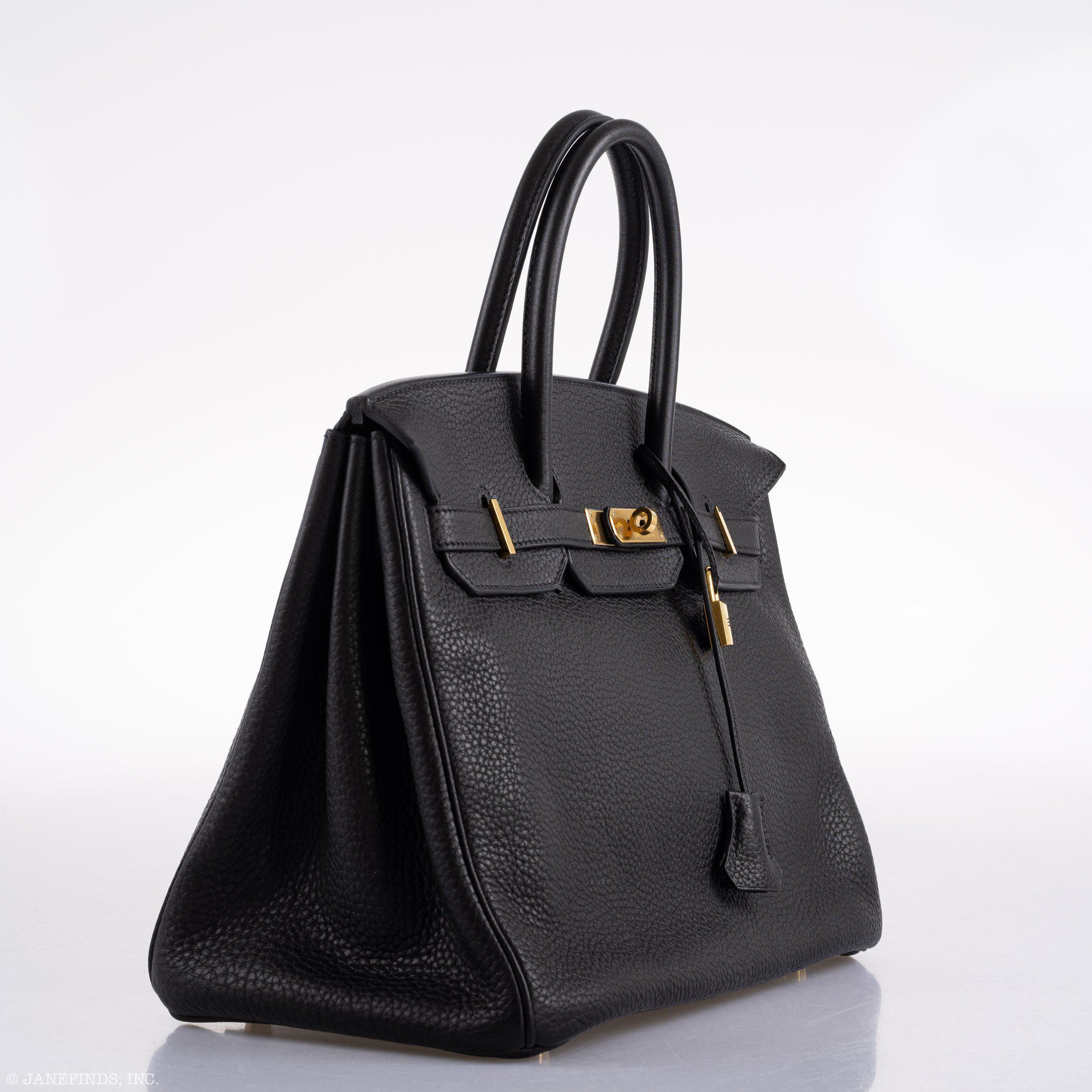 Hermès Birkin 35 Black Clemence Leather Gold Hardware - Square N