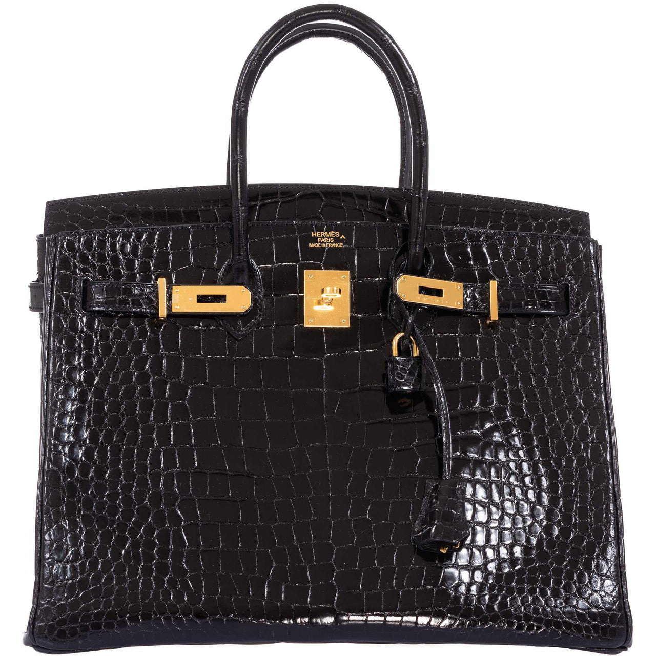 Hermès Birkin 35 Black Shiny Porosus Crocodile Gold Hardware – JaneFinds