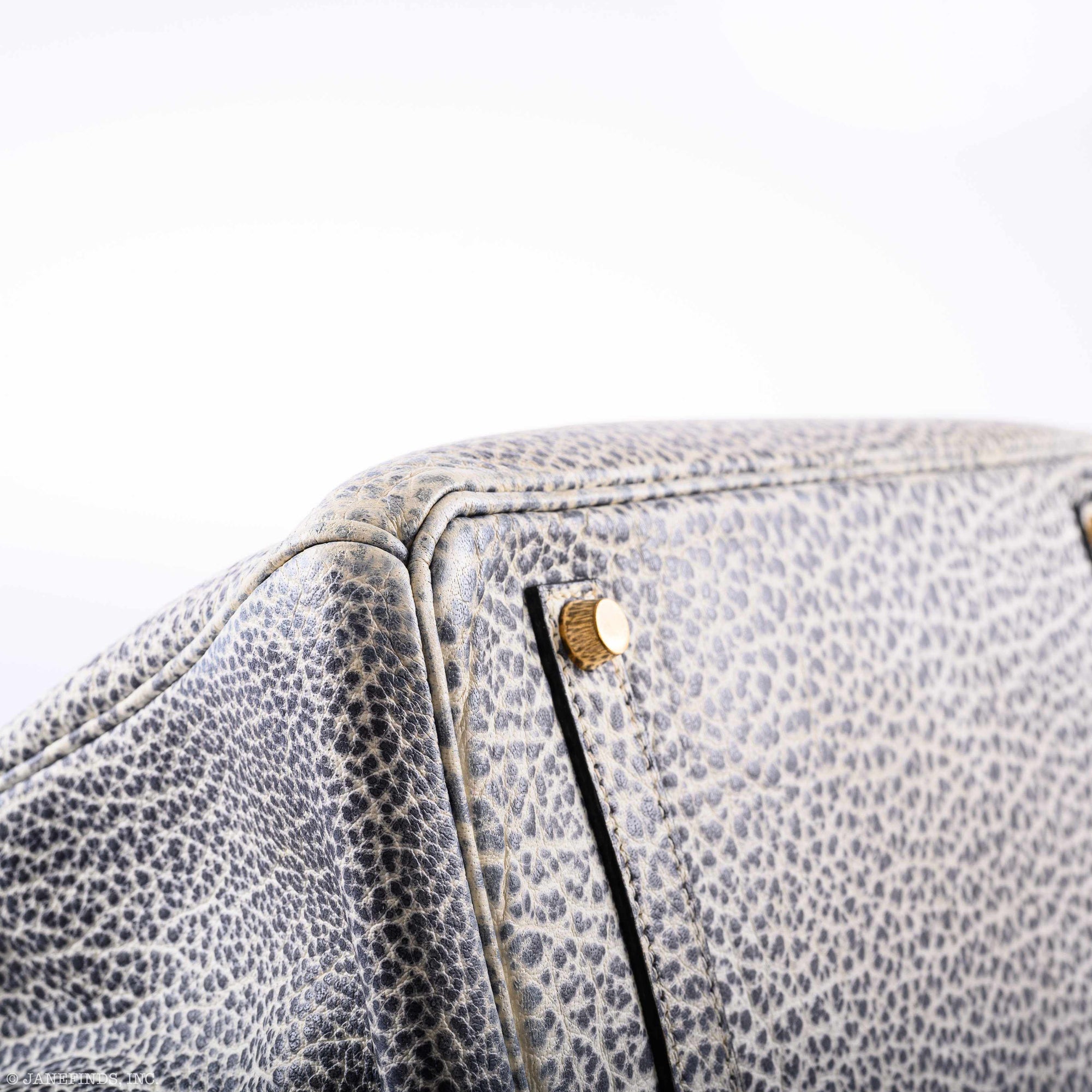 Hermès Birkin 35 Black & White Dalmatian Buffalo Gold Hardware