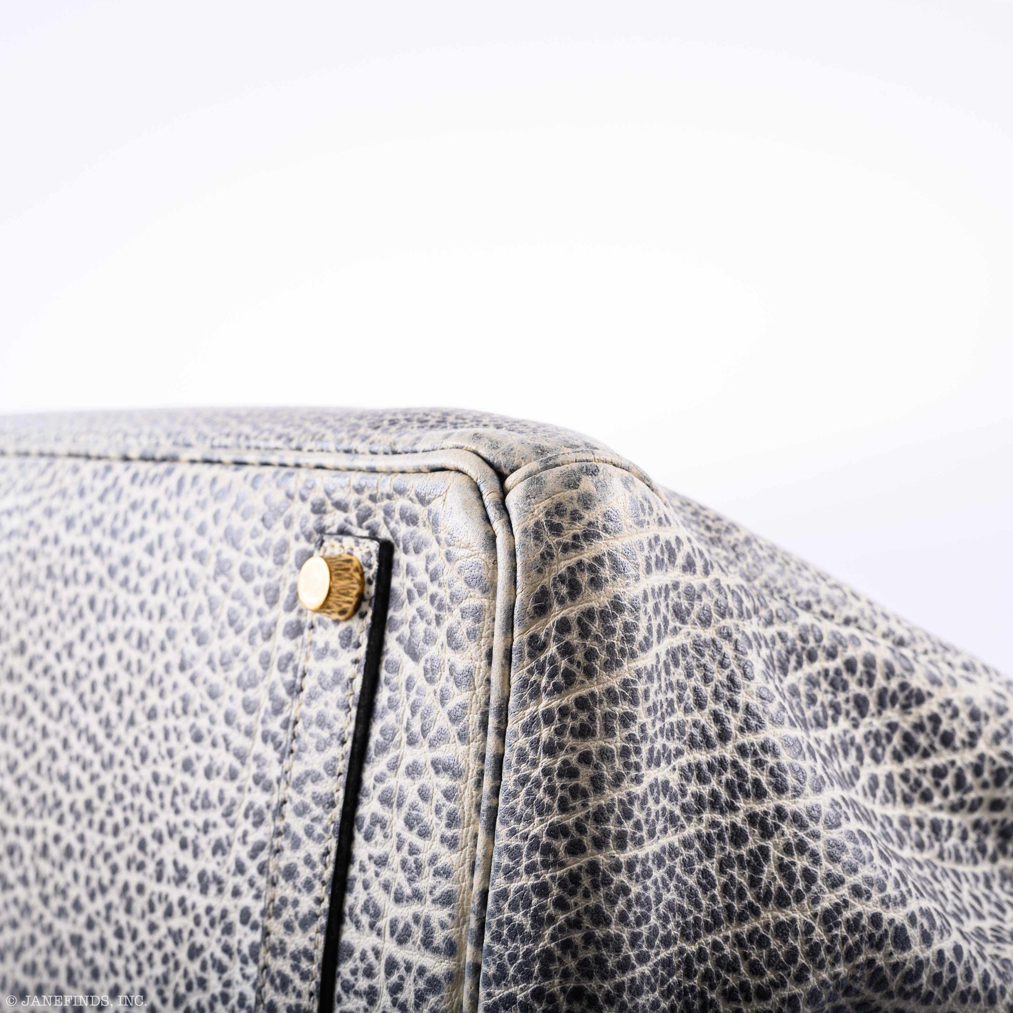 Hermès Birkin 35 Black & White Dalmatian Buffalo Gold Hardware