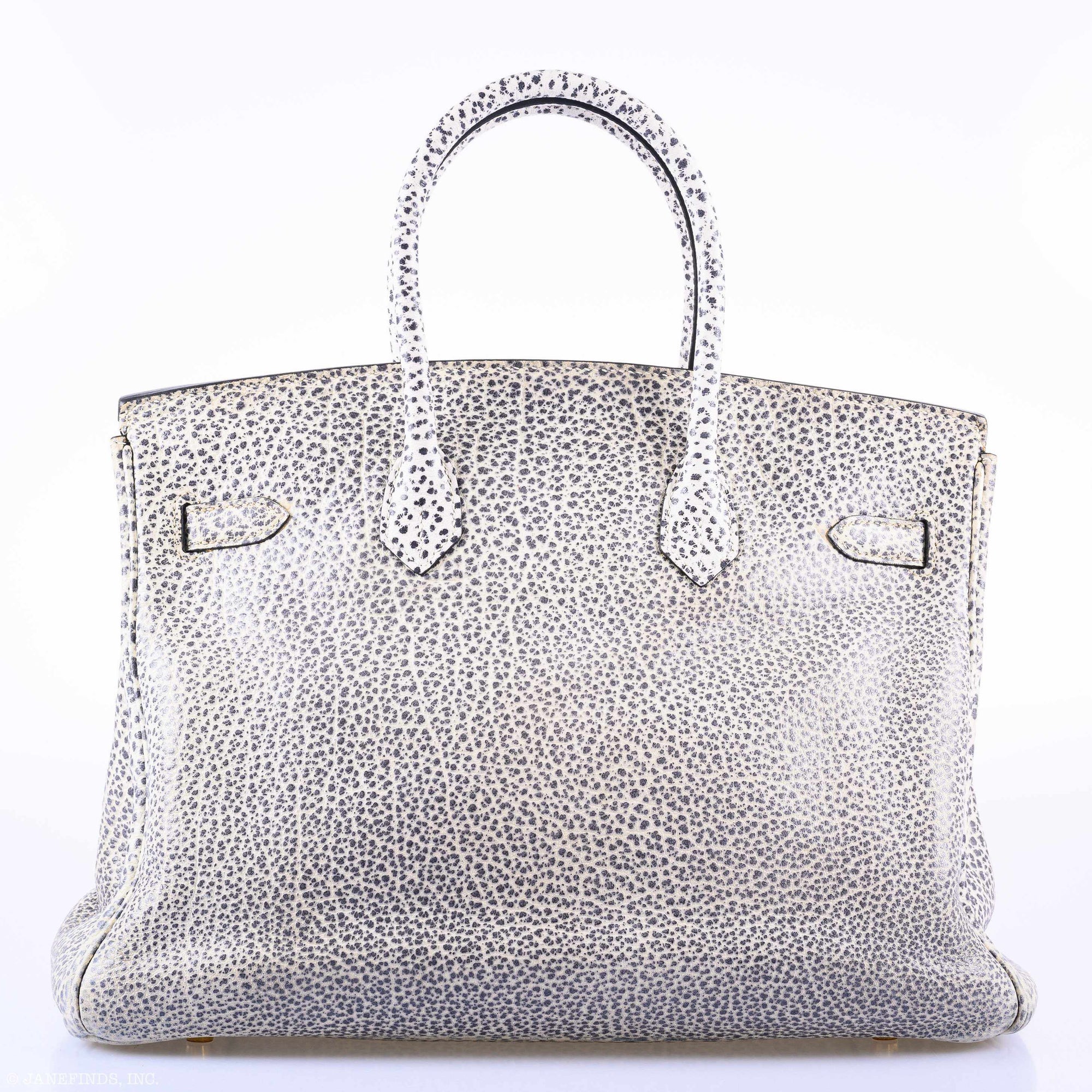 Hermès Birkin 35 Black & White Dalmatian Buffalo Gold Hardware