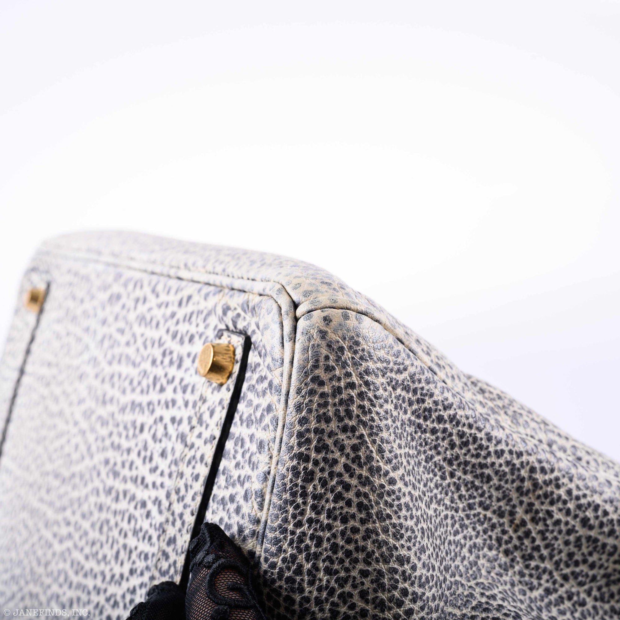 Hermès Birkin 35 Black & White Dalmatian Buffalo Gold Hardware