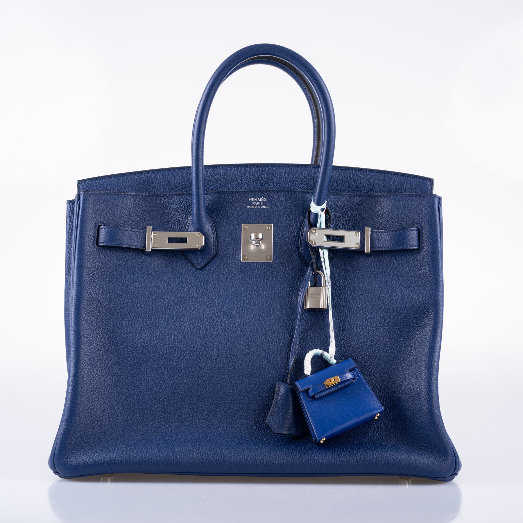 Hermès Birkin 35 Bleu Saphir Taurillon Novillo Leather Palladium Hardware