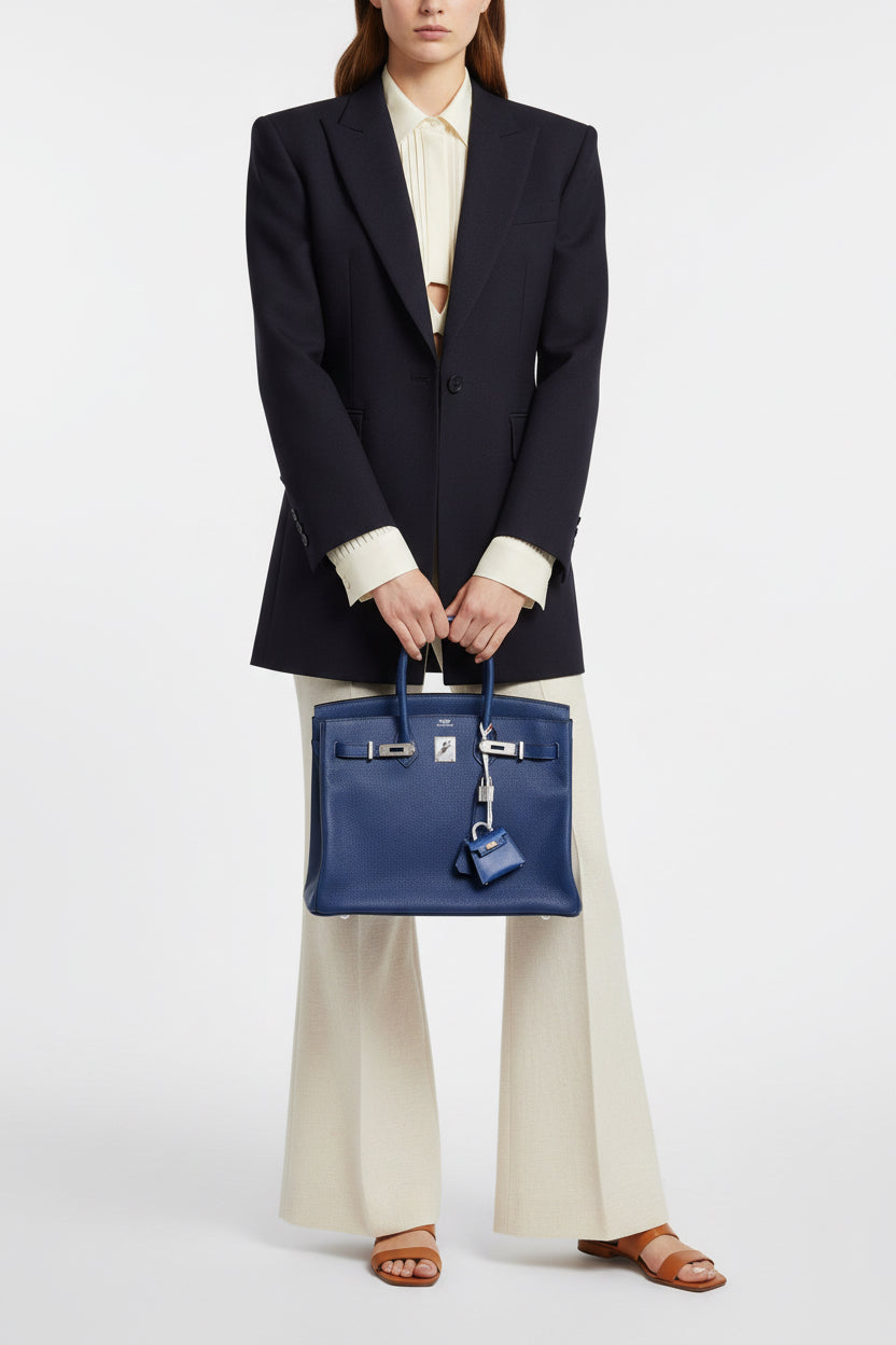 Hermès Birkin 35 Bleu Saphir Taurillon Novillo Leather Palladium Hardware