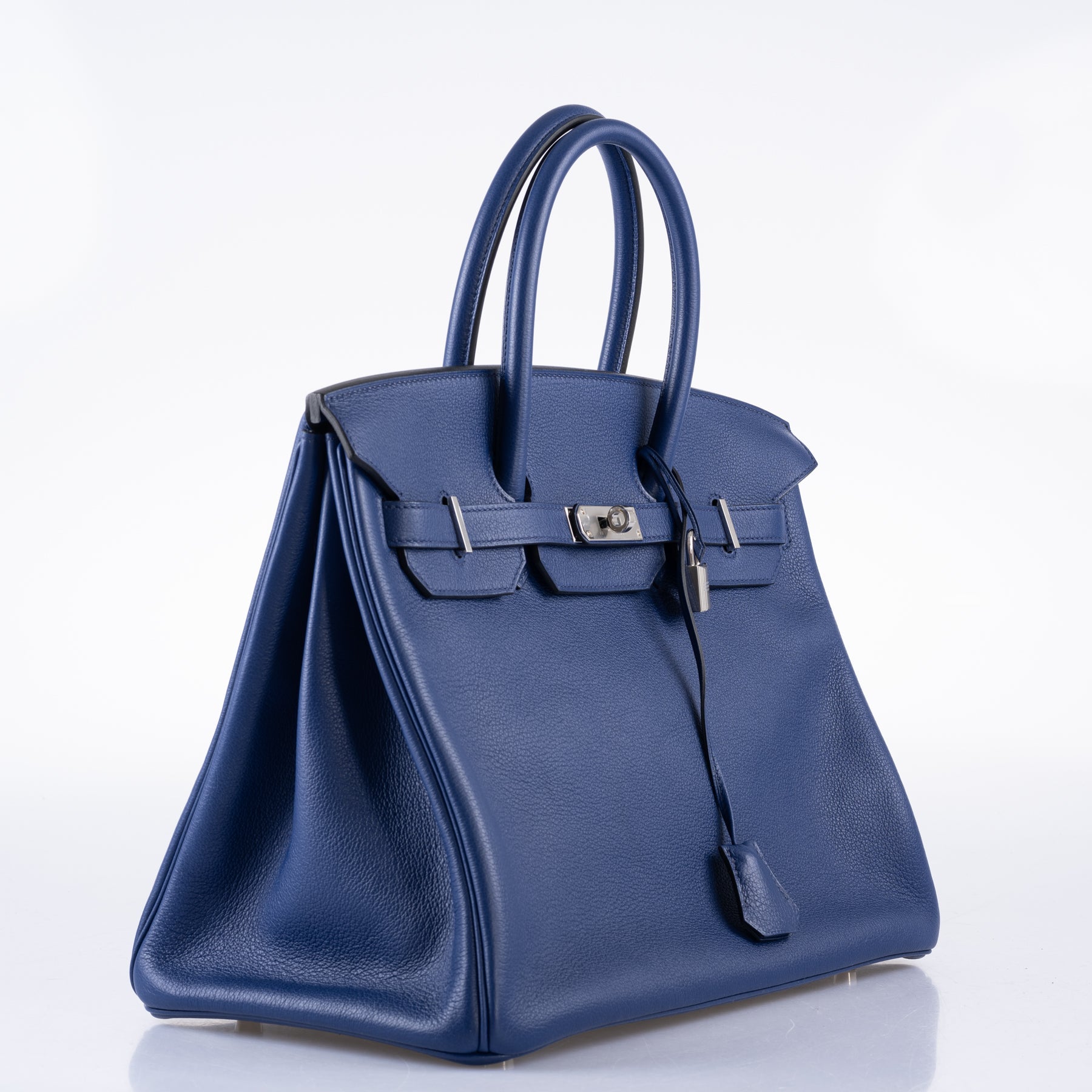 Hermès Birkin 35 Bleu Saphir Taurillon Novillo Leather Palladium Hardware