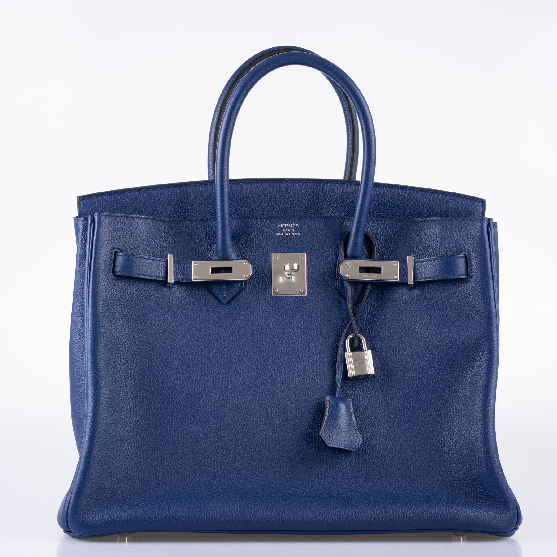 Hermès Birkin 35 Bleu Saphir Taurillon Novillo Leather Palladium Hardware