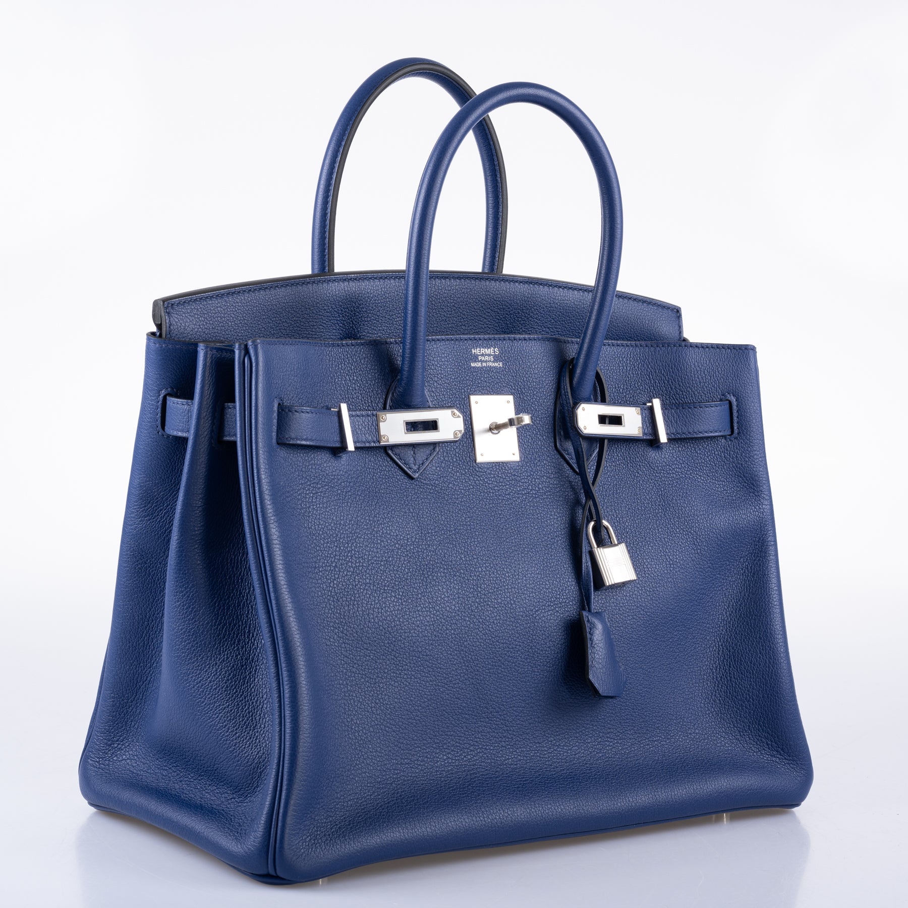 Hermès Birkin 35 Bleu Saphir Taurillon Novillo Leather Palladium Hardware