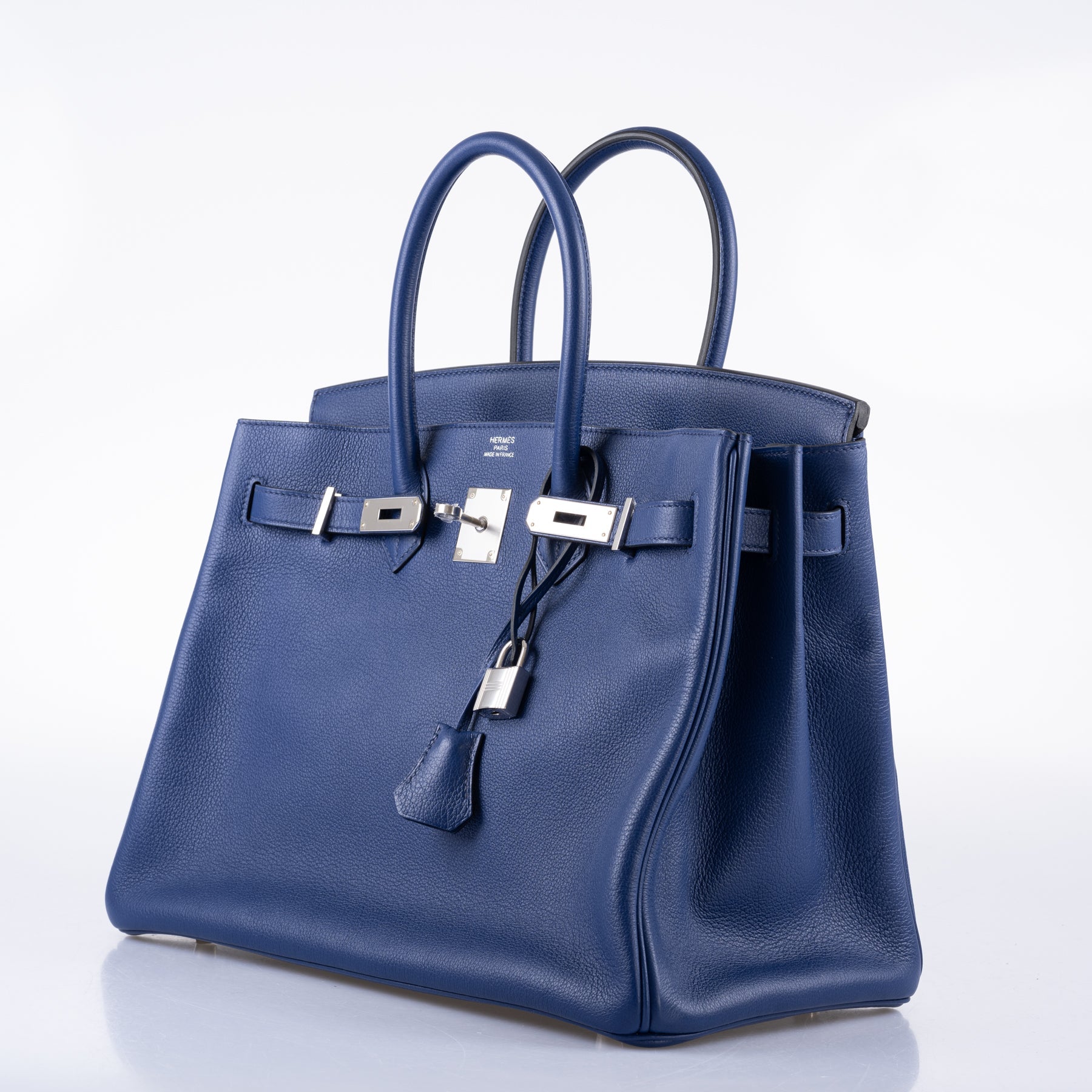 Hermès Birkin 35 Bleu Saphir Taurillon Novillo Leather Palladium Hardware