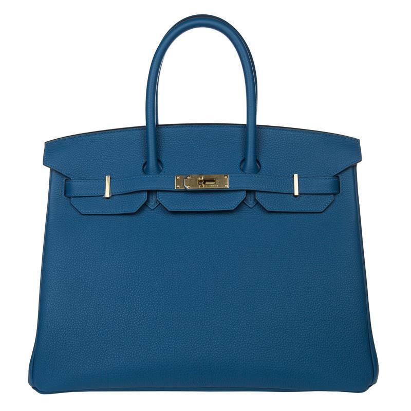 Hermès Birkin 35 Bleu de Galice Togo Gold Hardware