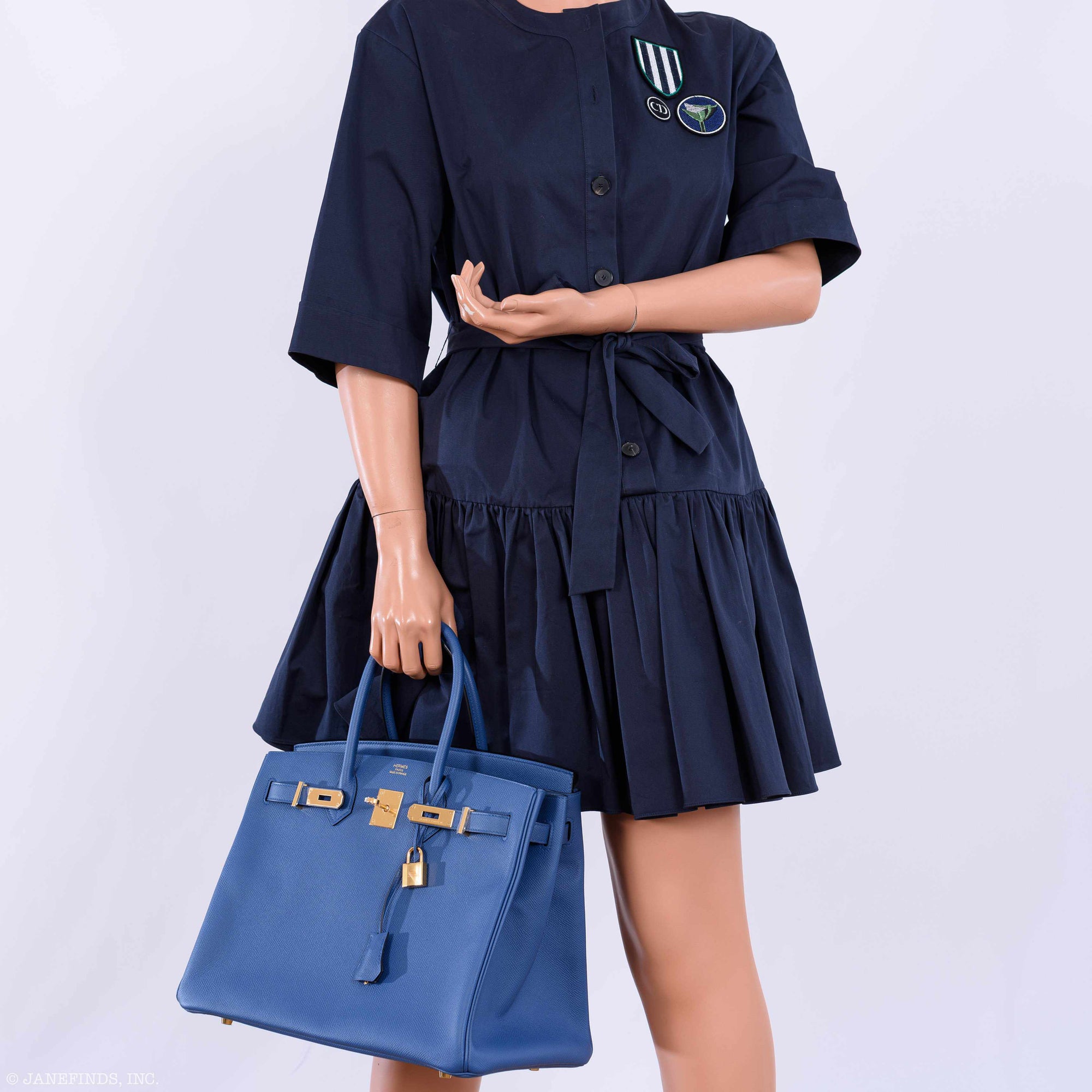 Hermès Birkin 35 Blue Agate Epsom Gold Hardware