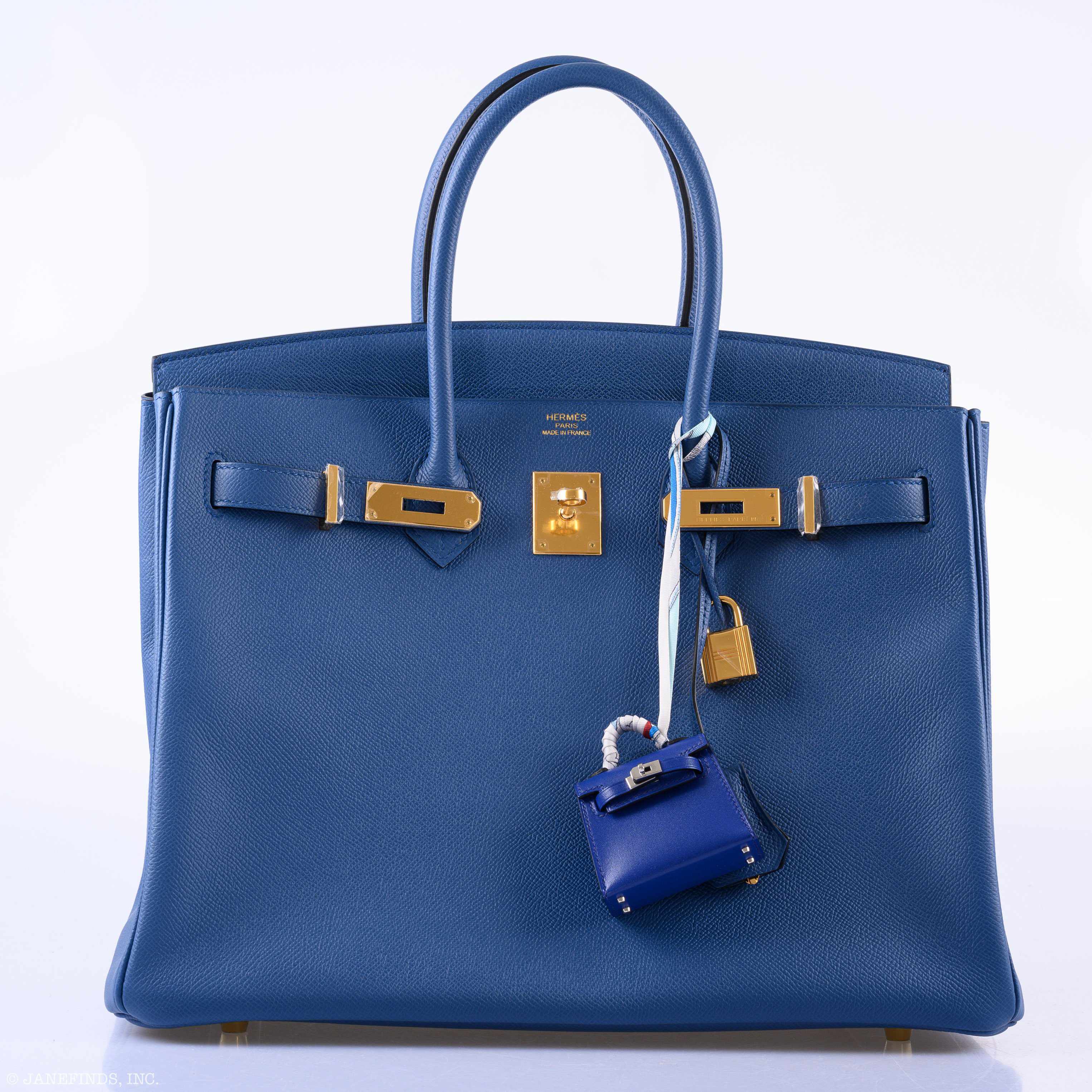 Hermès Birkin 35 Blue Agate Epsom Gold Hardware - 2016, X