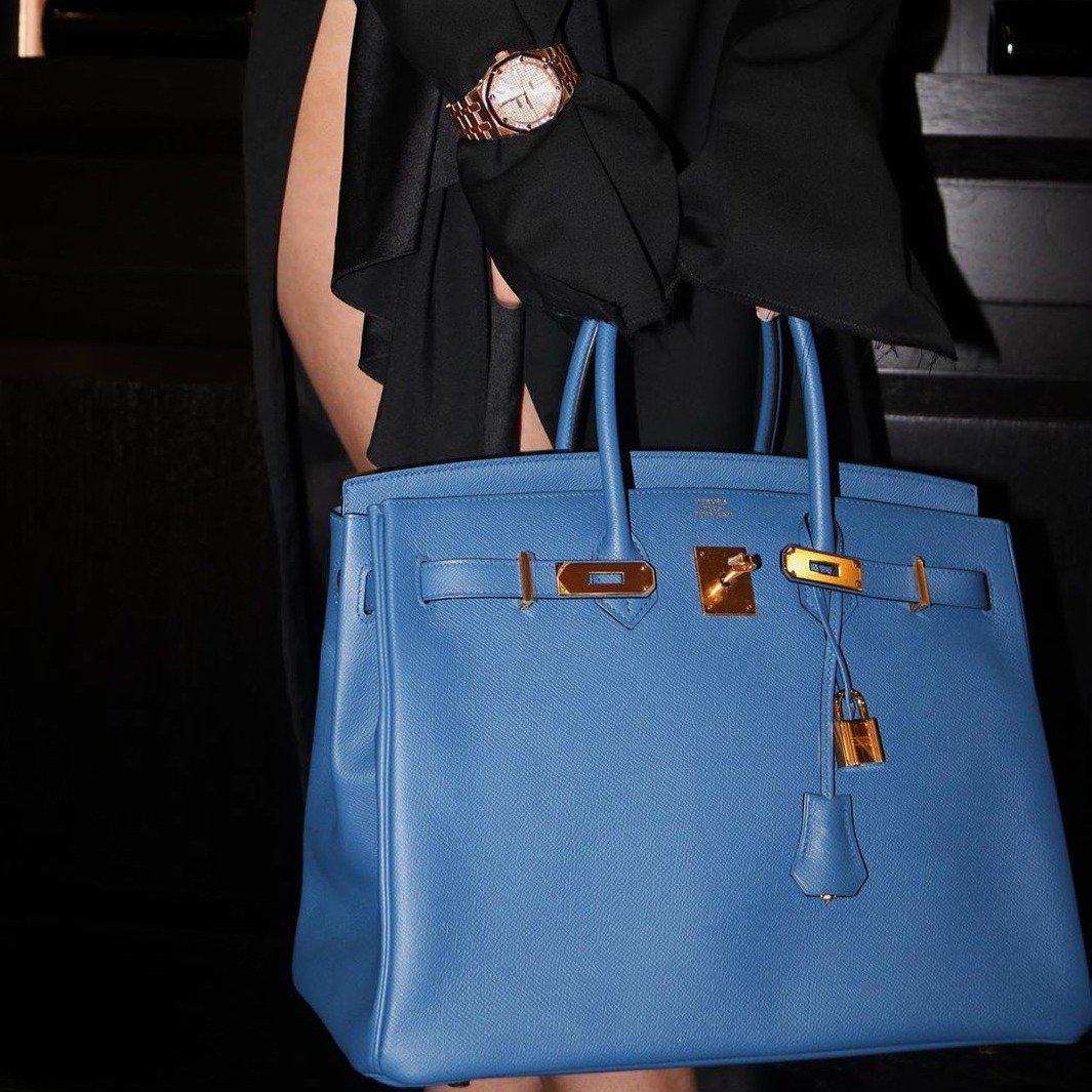 Hermès Birkin 35 Blue Agate Epsom Gold Hardware - 2016, X