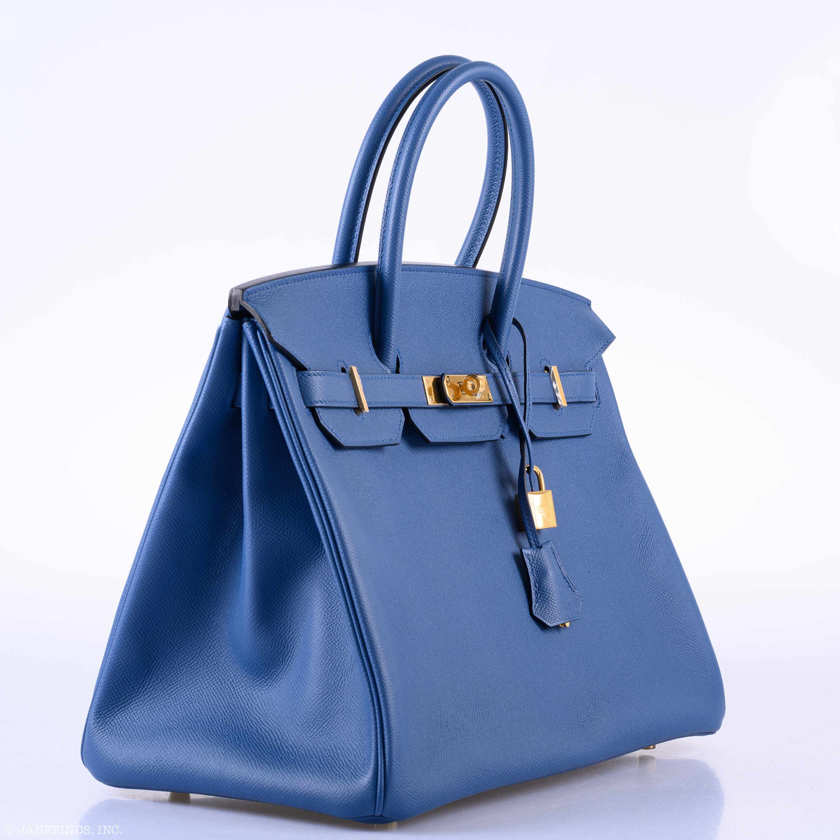 Hermès Birkin 35 Blue Agate Epsom Gold Hardware - 2016, X