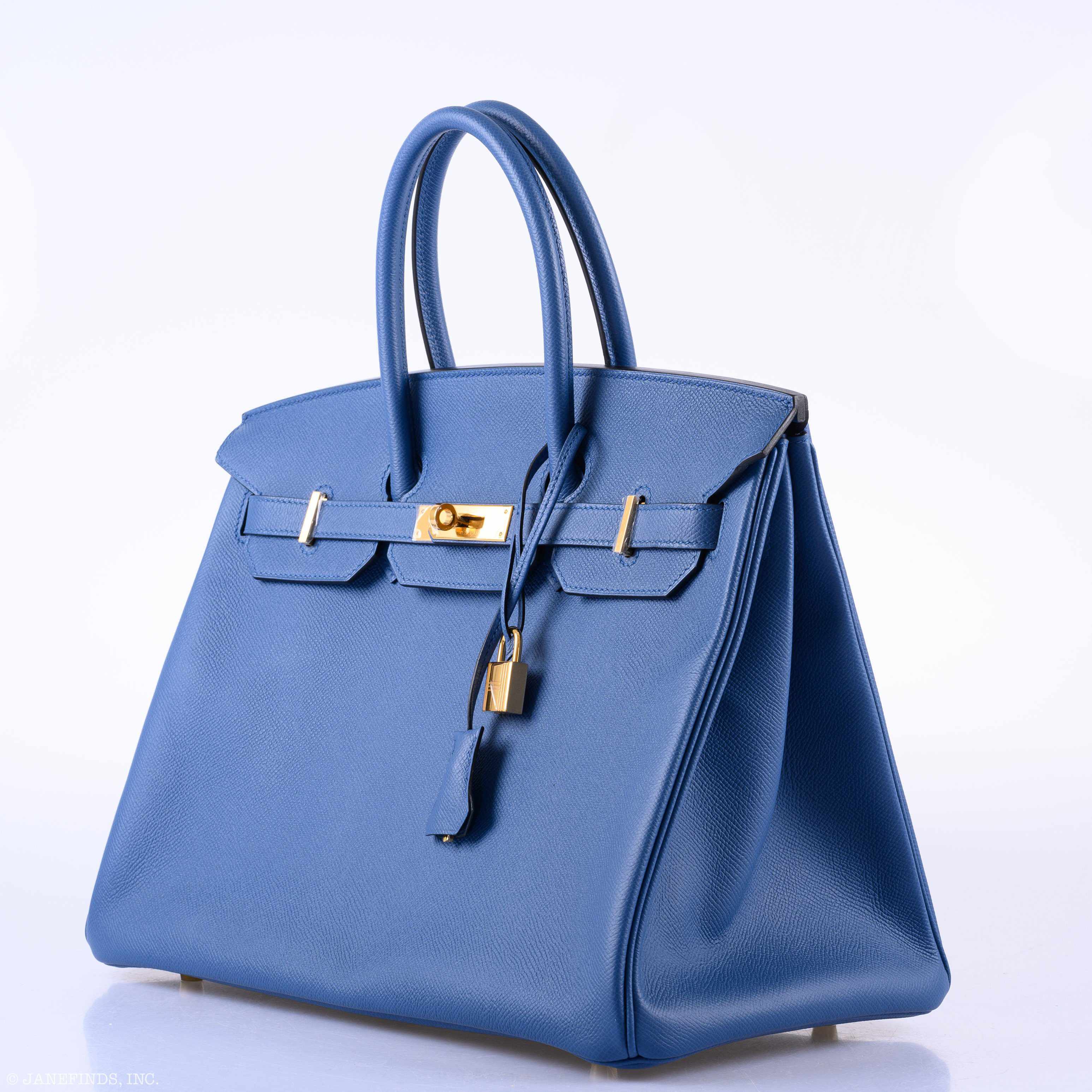 Hermès Birkin 35 Blue Agate Epsom Gold Hardware - 2016, X