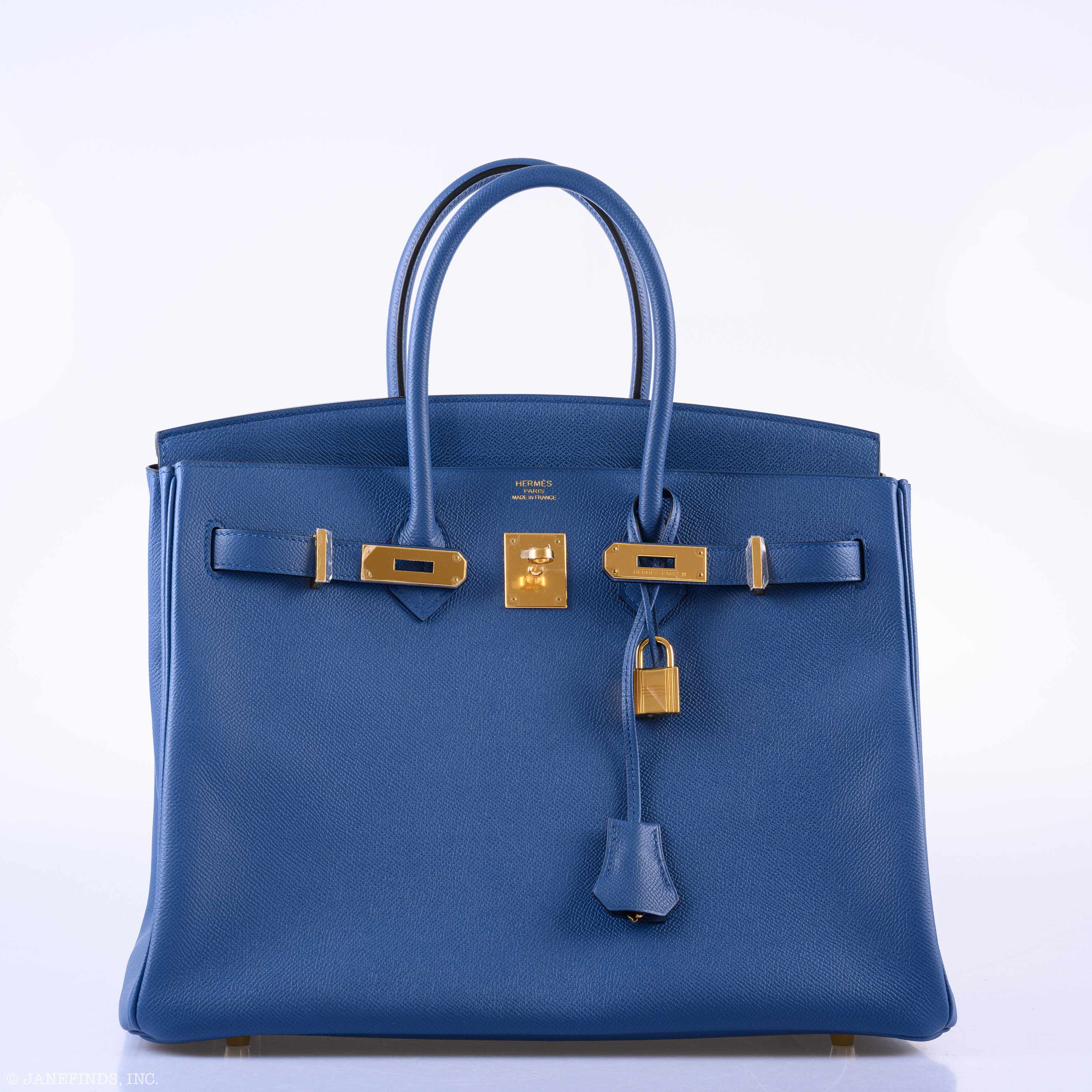 Hermès Birkin 35 Blue Agate Epsom Gold Hardware - 2016, X