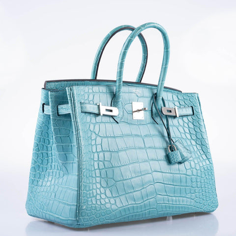 Hermès Birkin 35 Blue Atoll Matte Alligator Palladium Hardware
