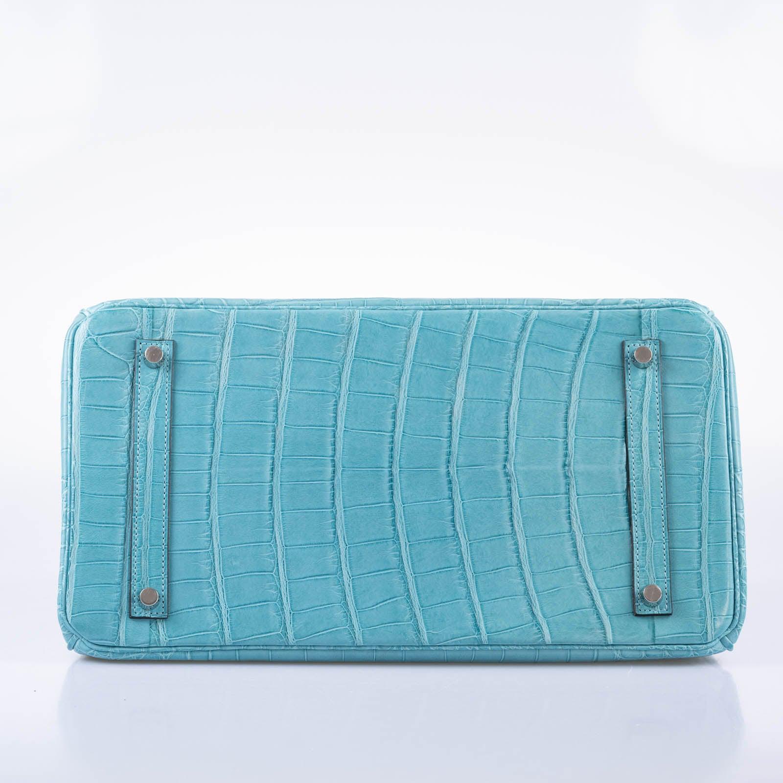 Hermès Birkin 35 Blue Atoll Matte Alligator Palladium Hardware
