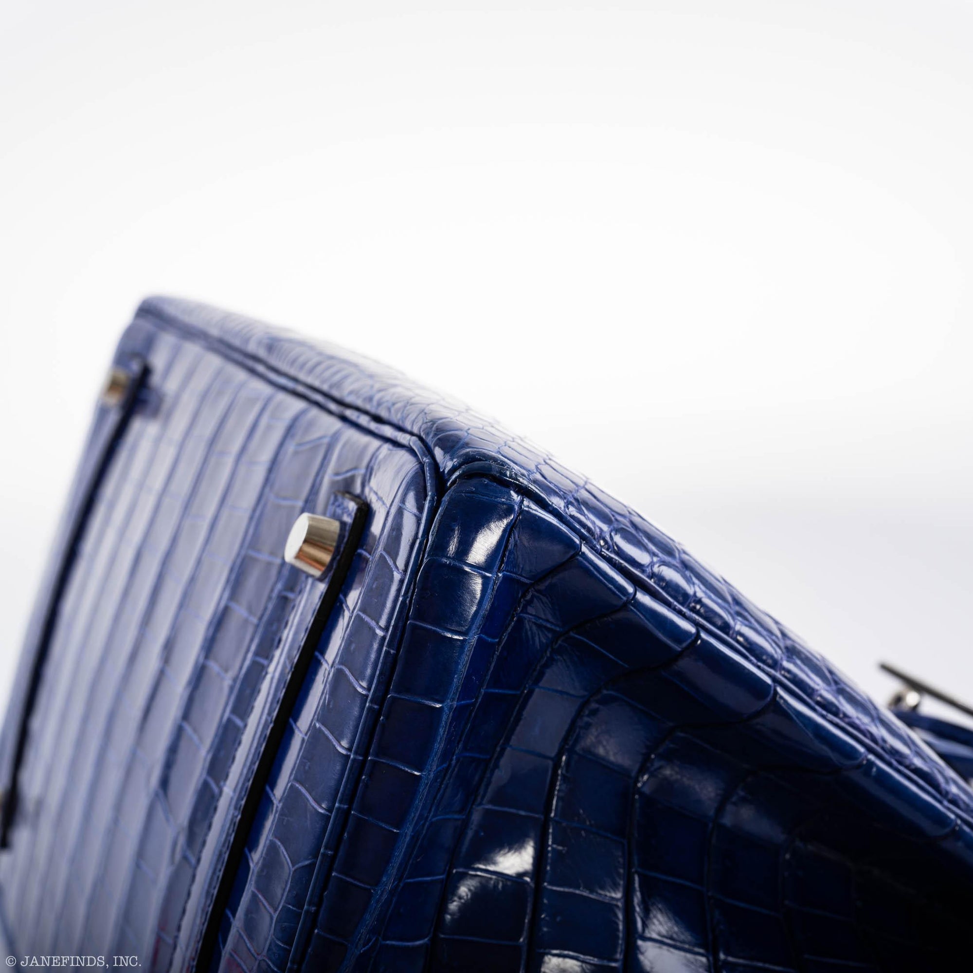 Hermès Birkin 35 Blue Electric Porosus Crocodile Palladium Hardware