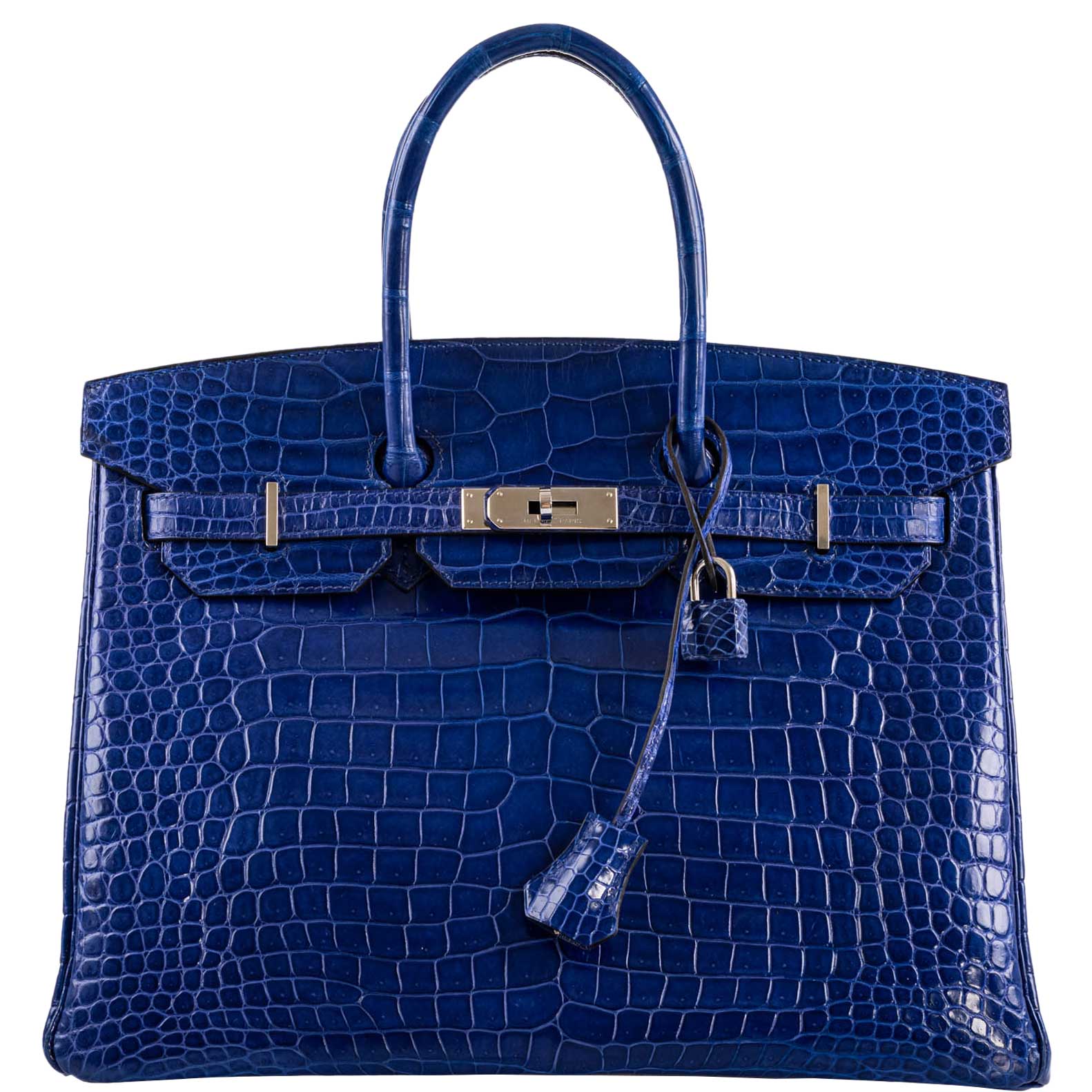 Hermès Birkin 35 Blue Electric Porosus Crocodile Palladium Hardware