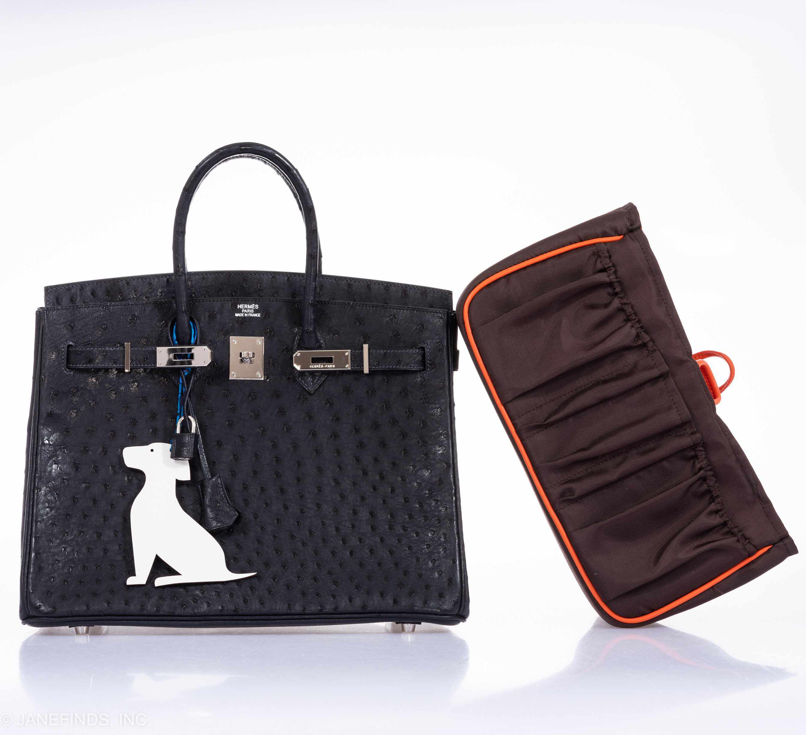 Hermès Birkin 35 Blue Indigo Ostrich Palladium Hardware