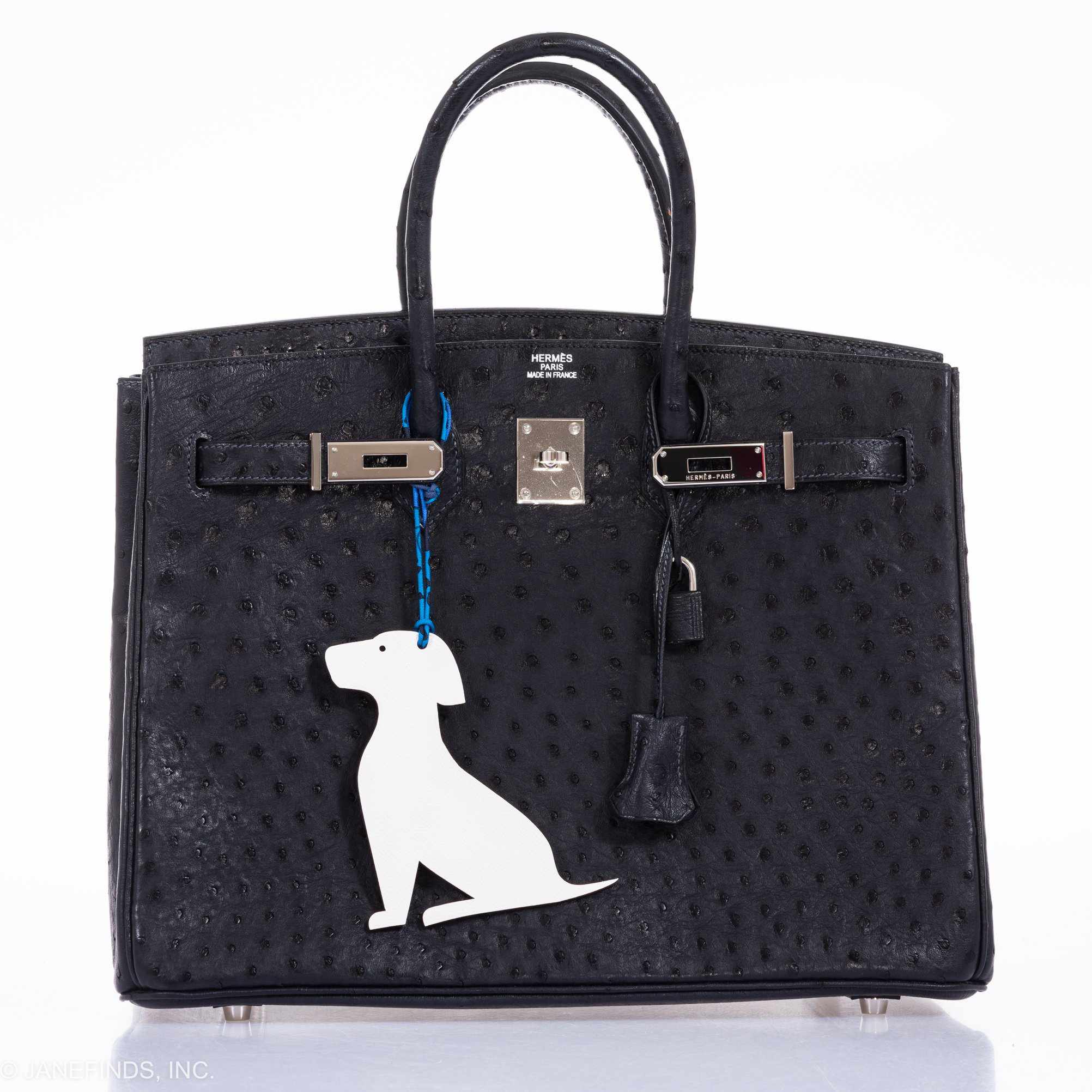 Hermès Birkin 35 Blue Indigo Ostrich Palladium Hardware