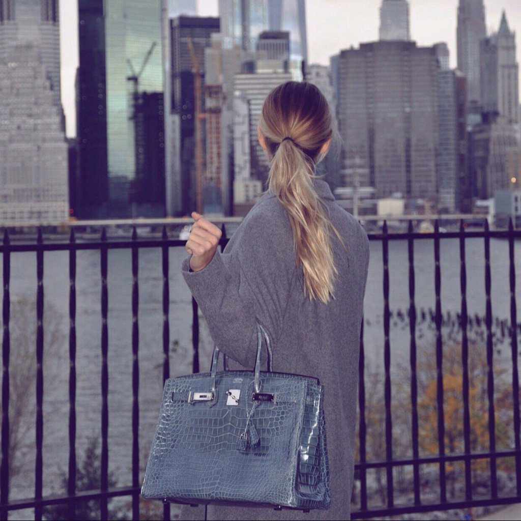 Hermès Birkin 35 Blue Jean Porosus Crocodile Palladium Hardware