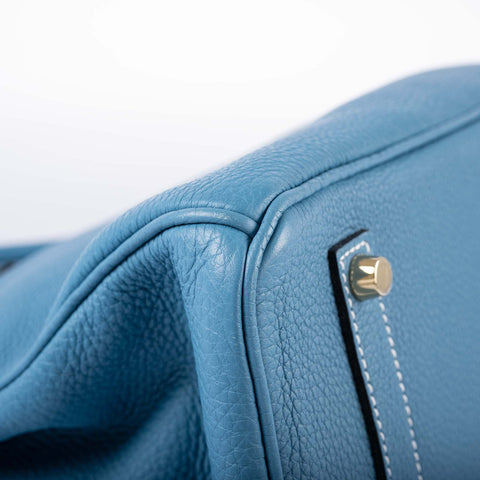 Hermès Birkin 35 Blue Jean Togo Gold Hardware