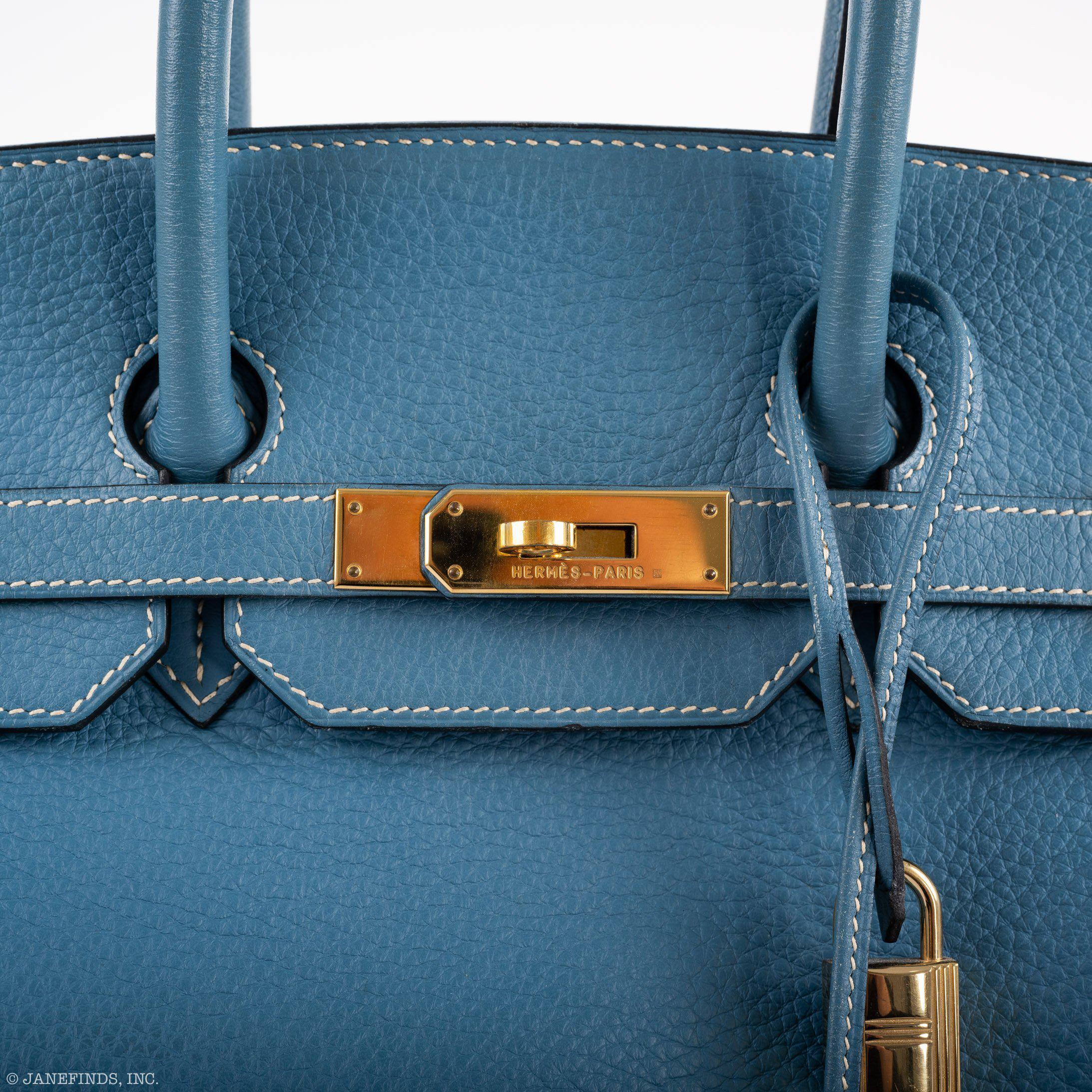 Hermès Birkin 35 Blue Jean Togo Gold Hardware - Square G