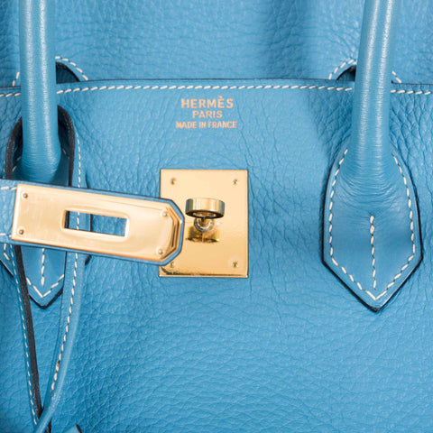 Hermès Birkin 35 Blue Jean Togo Gold Hardware - Square G