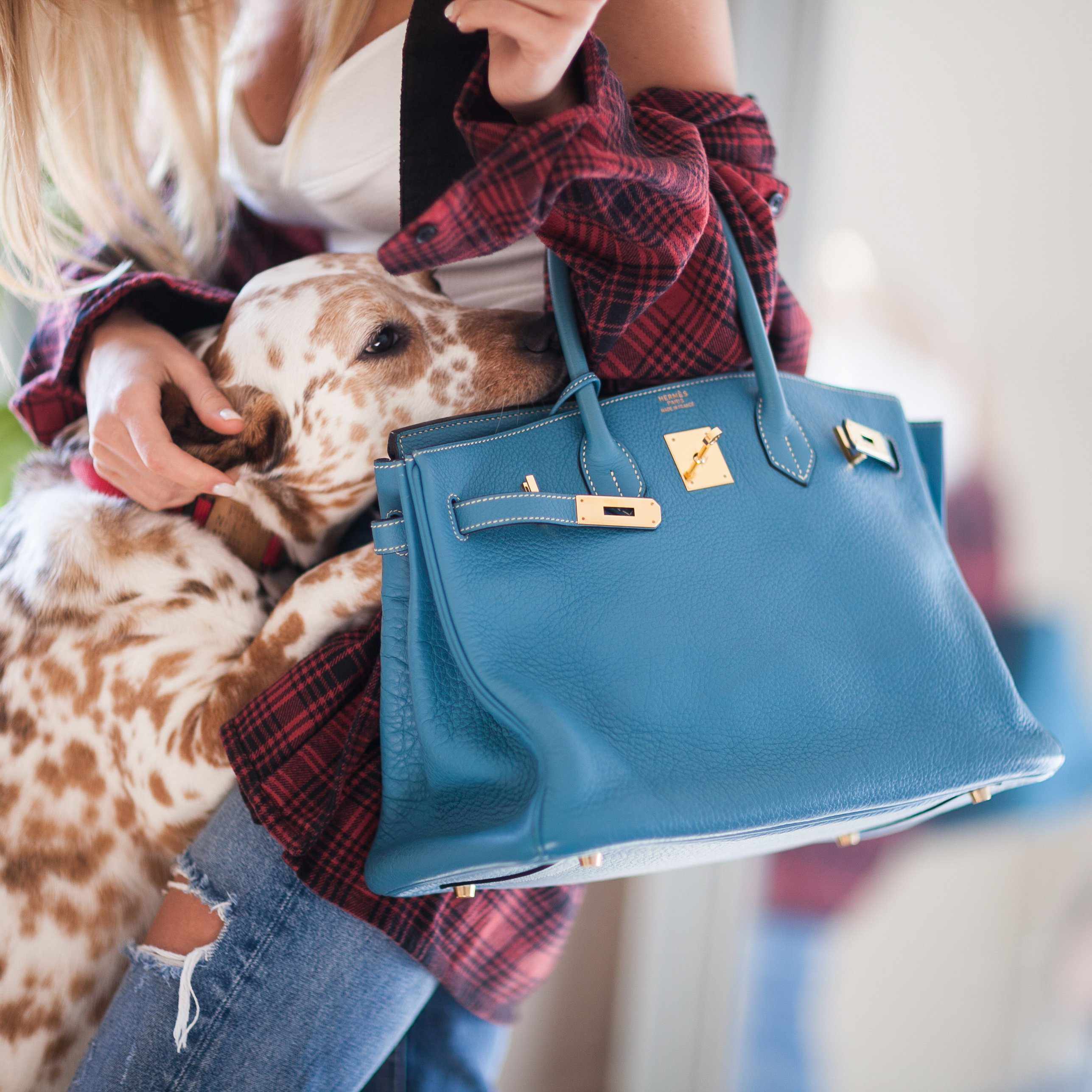 Hermès Birkin 35 Blue Jean Togo Gold Hardware - Square G