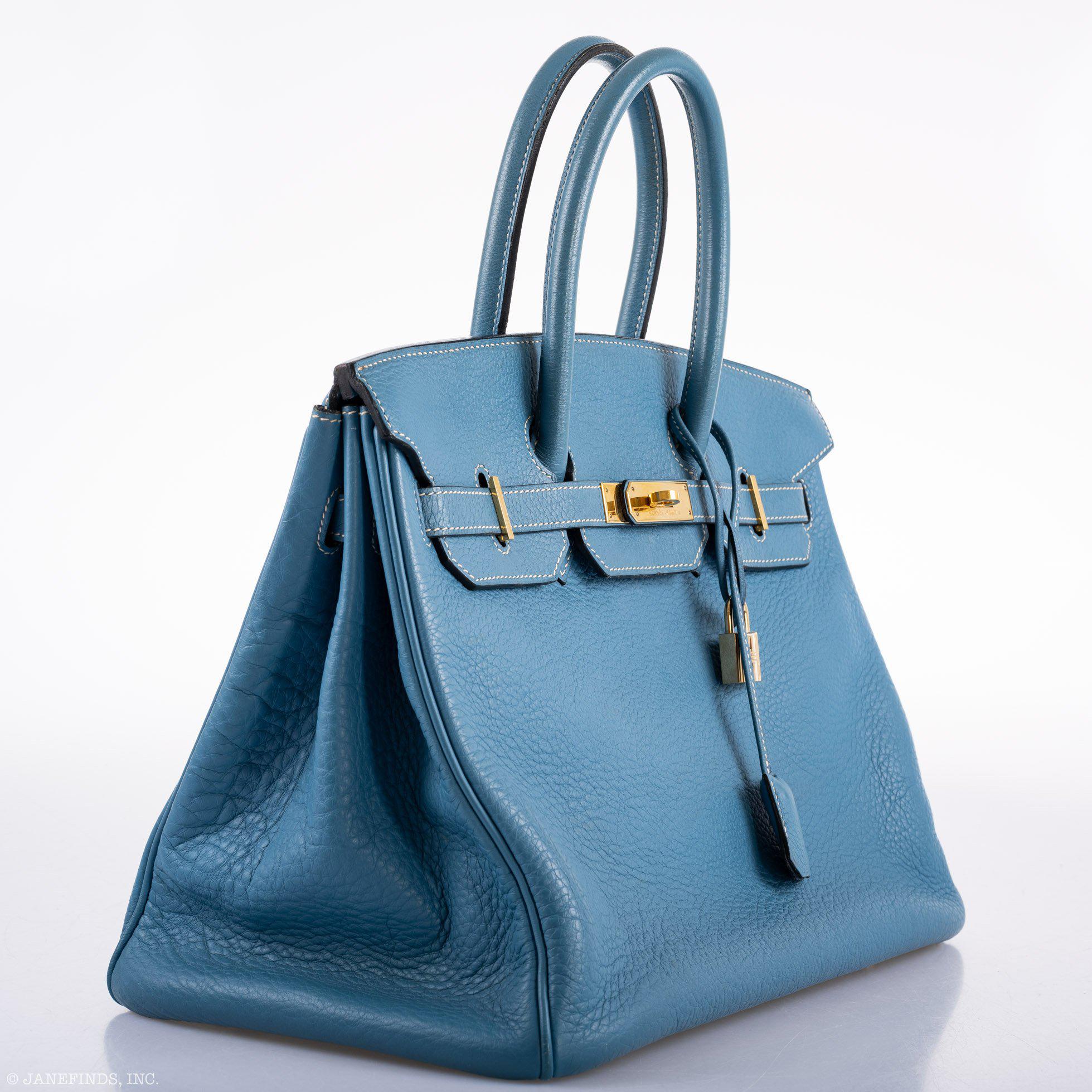 Hermès Birkin 35 Blue Jean Togo Gold Hardware - Square G