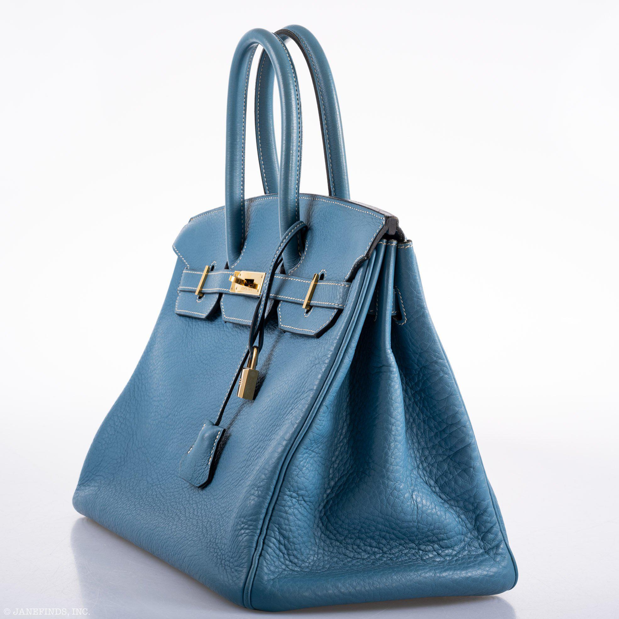 Hermès Birkin 35 Blue Jean Togo Gold Hardware - Square G