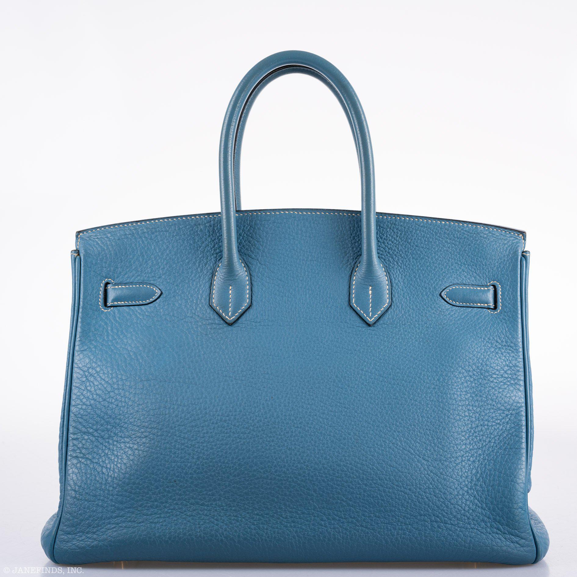 Hermès Birkin 35 Blue Jean Togo Gold Hardware - Square G