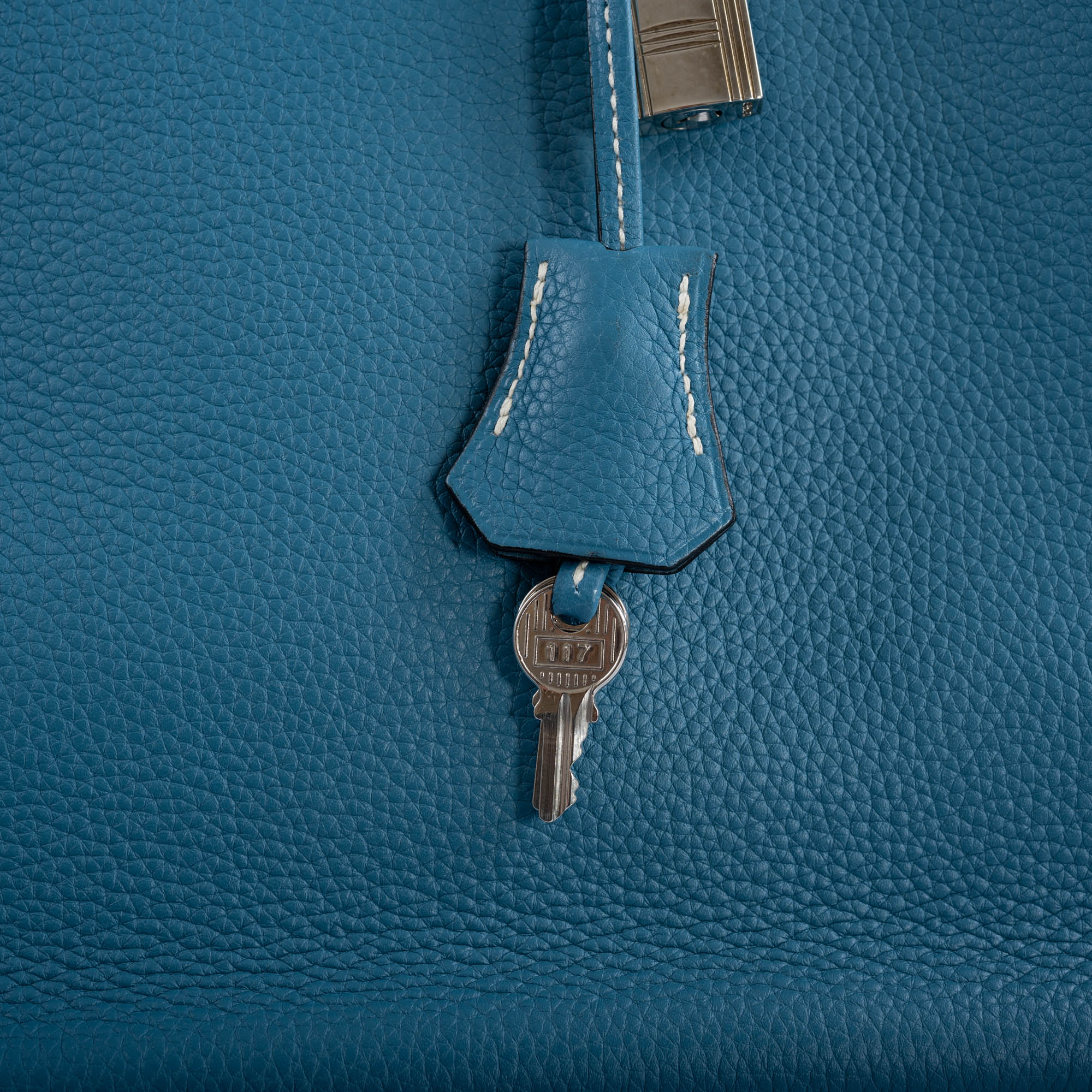 Hermès Birkin 35 Blue Jean Togo with Palladium Hardware - 2008, K Square
