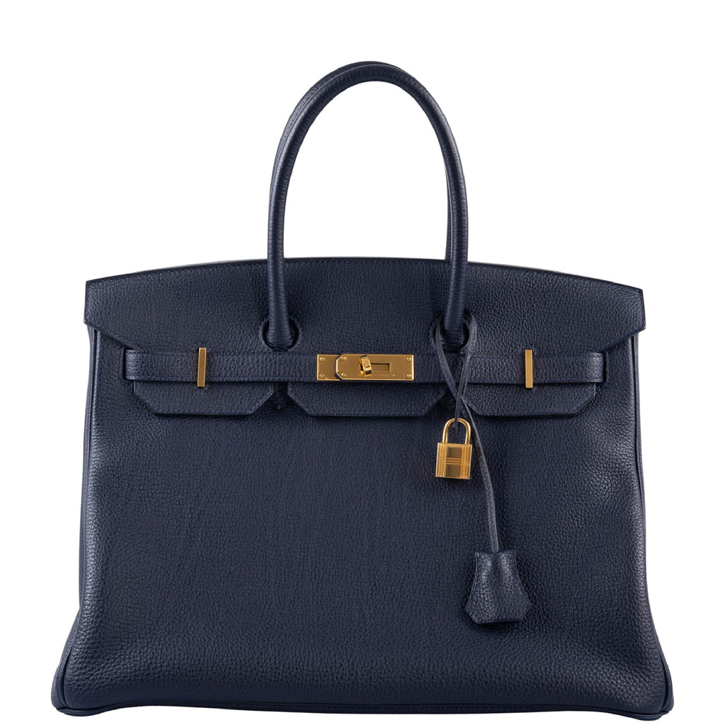 Hermes Birkin bag 25 Blue nuit Togo leather Rose gold hardware