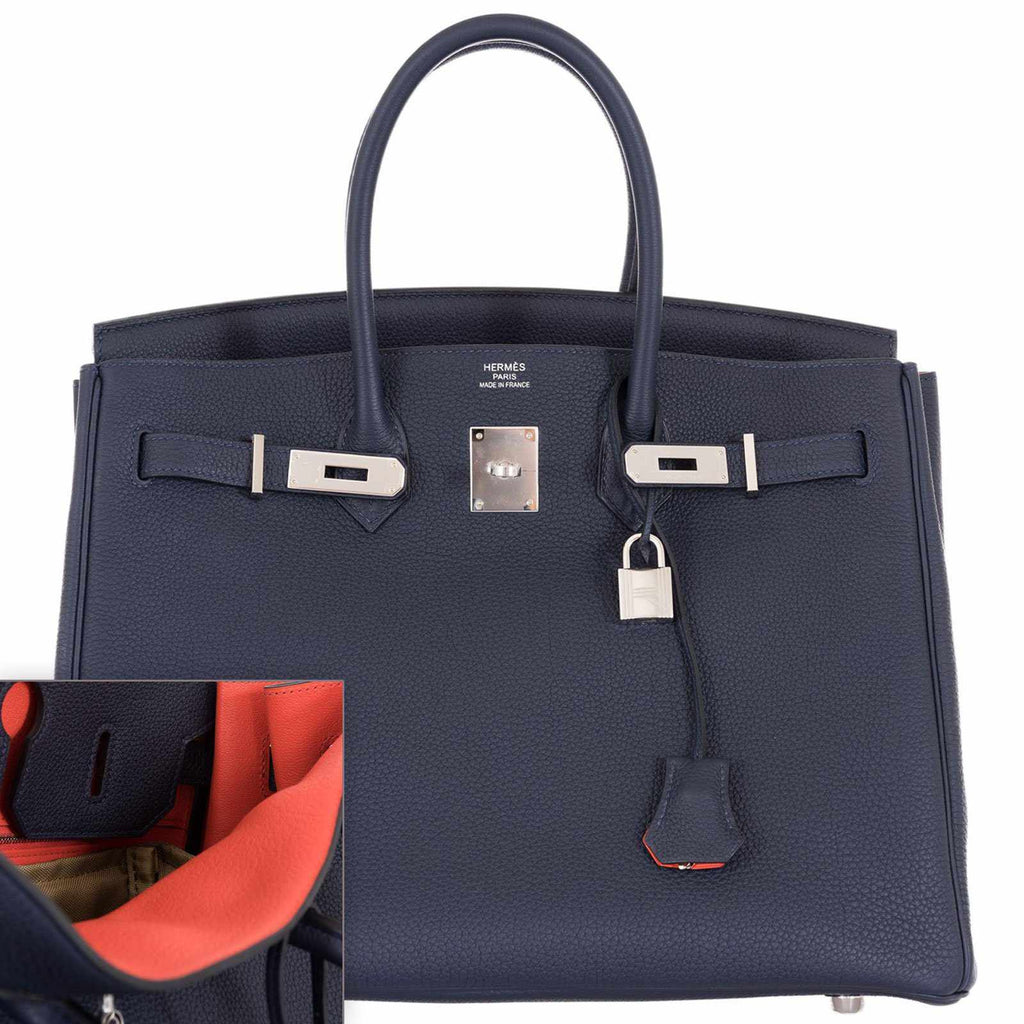 Orange Togo Birkin 35 Bag