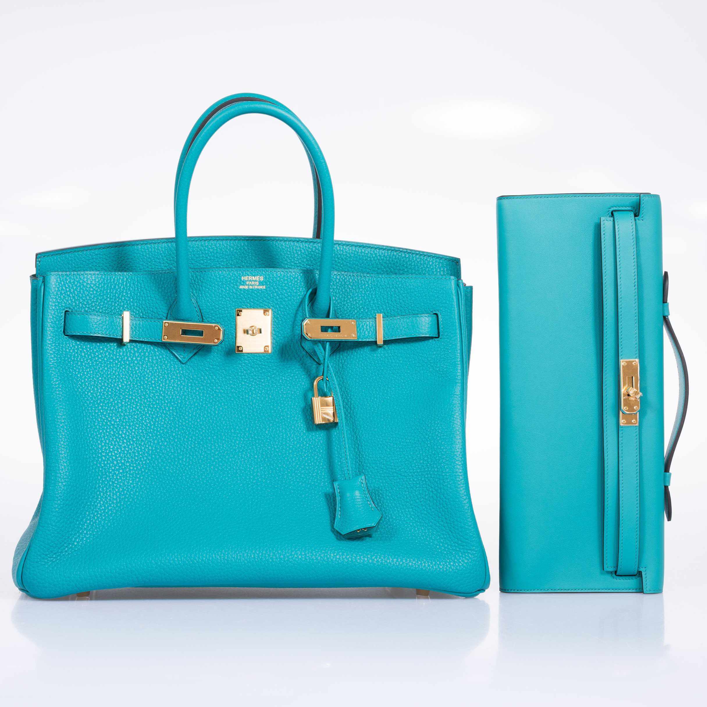 Hermès Birkin 35 Blue Paon Clemence Gold Hardware