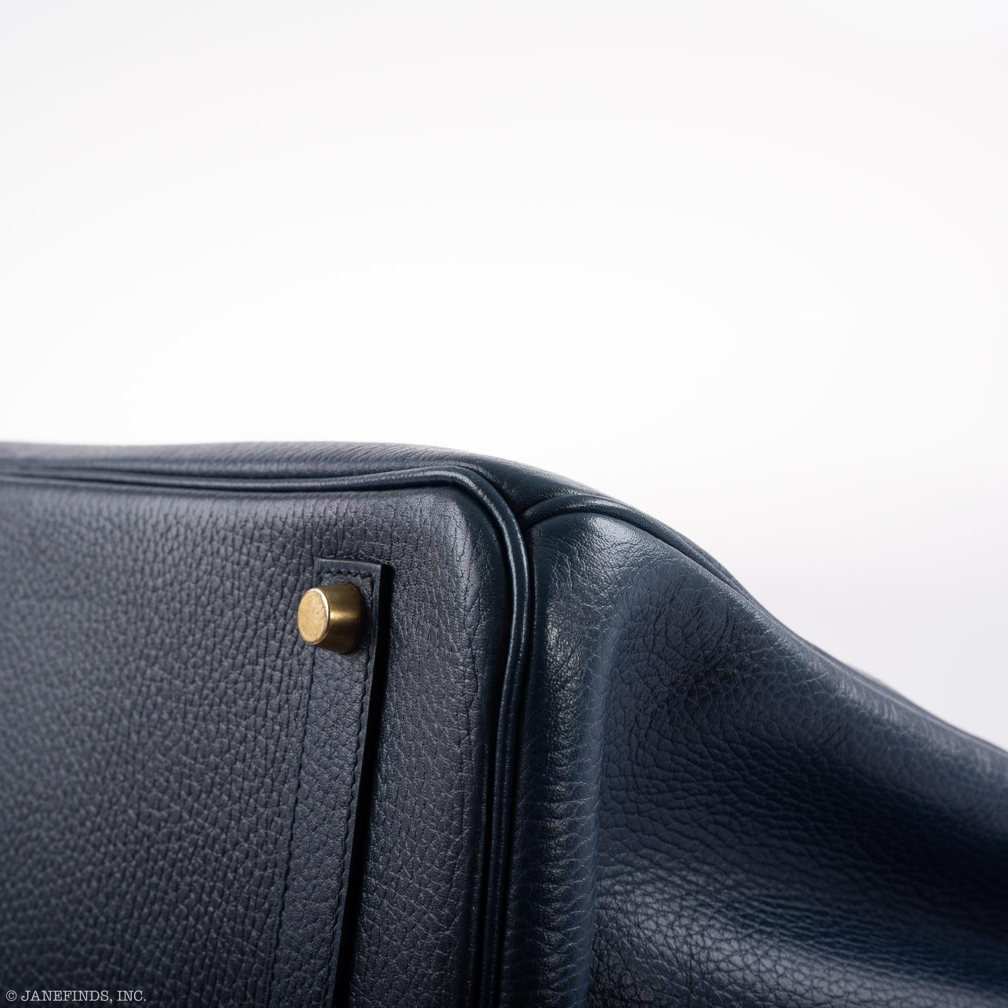 Hermès Birkin 35 Blue Saphire Ardennes leather Gold Hardware