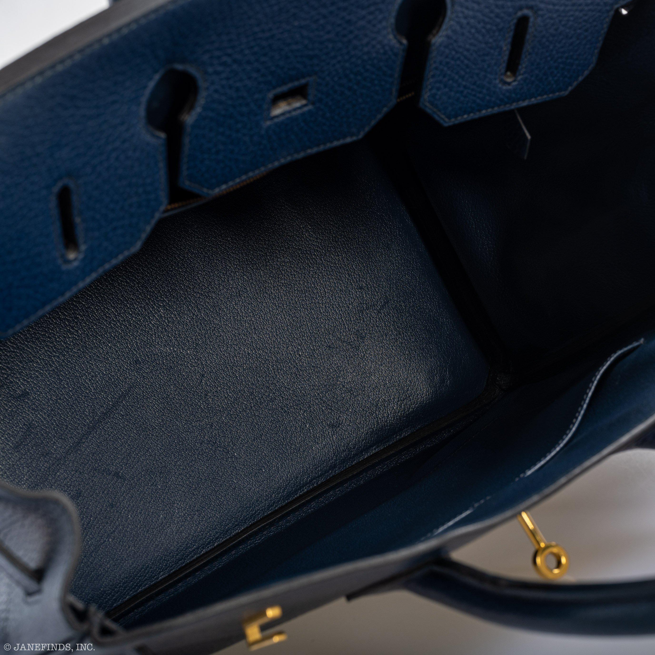 Hermès Birkin 35 Blue Saphire Ardennes leather Gold Hardware