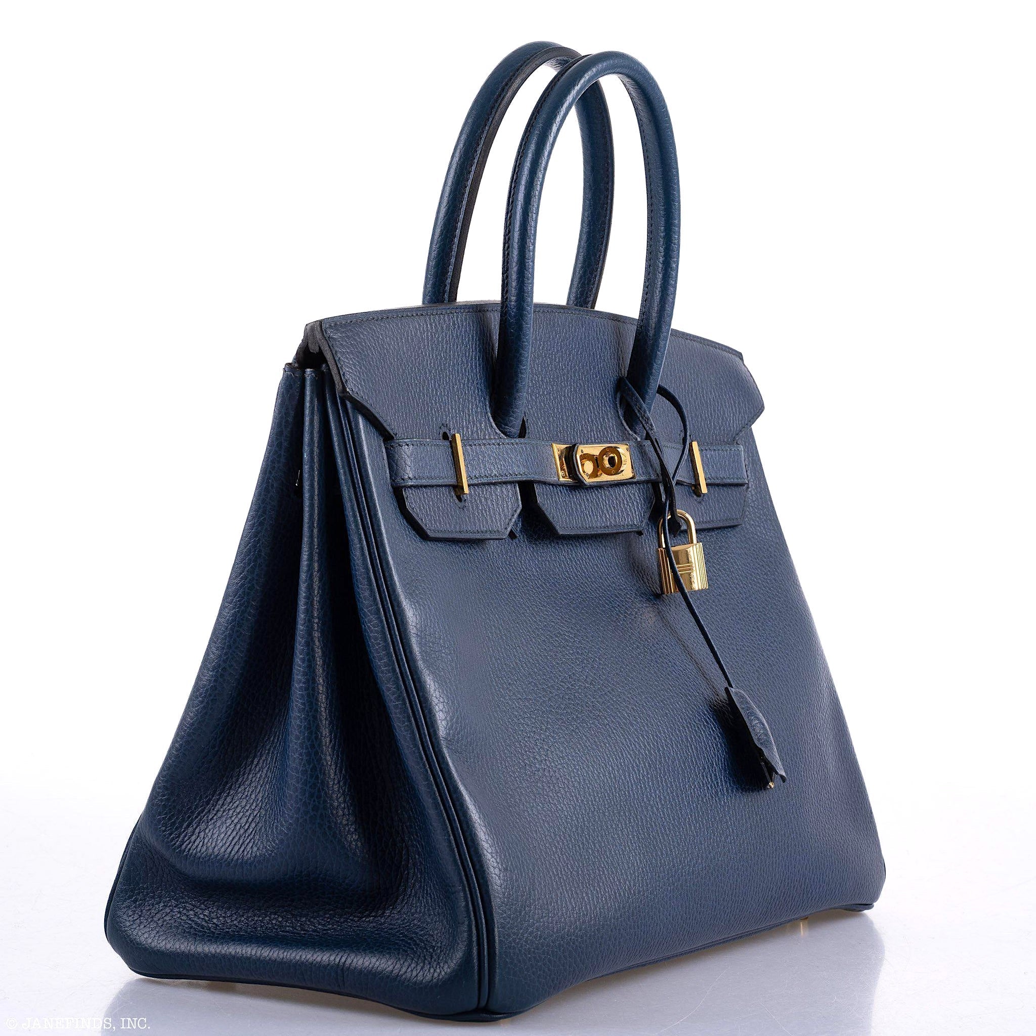 Hermès Birkin 35 Blue Saphire Ardennes leather Gold Hardware