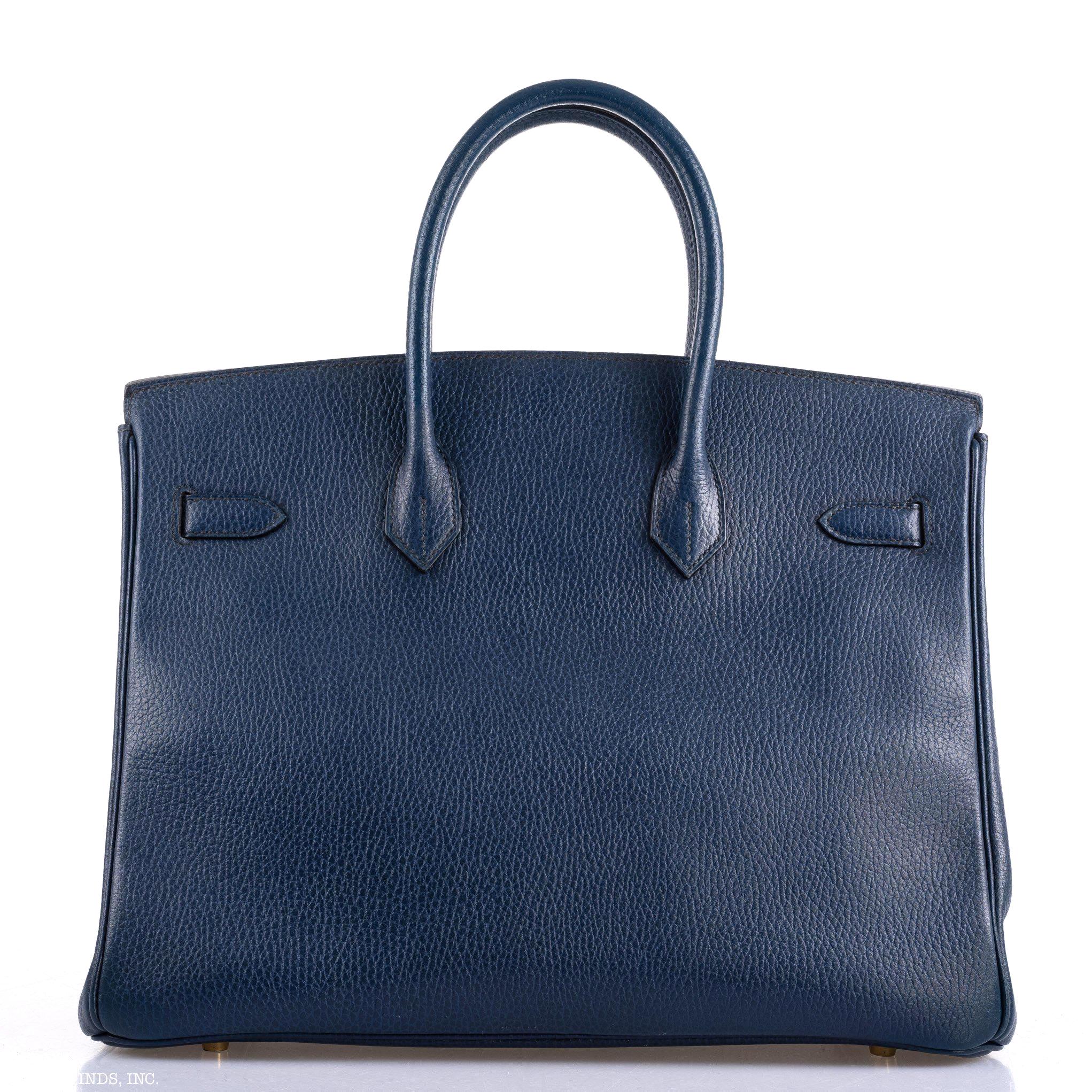 Hermès Birkin 35 Blue Saphire Ardennes leather Gold Hardware - Z Circle