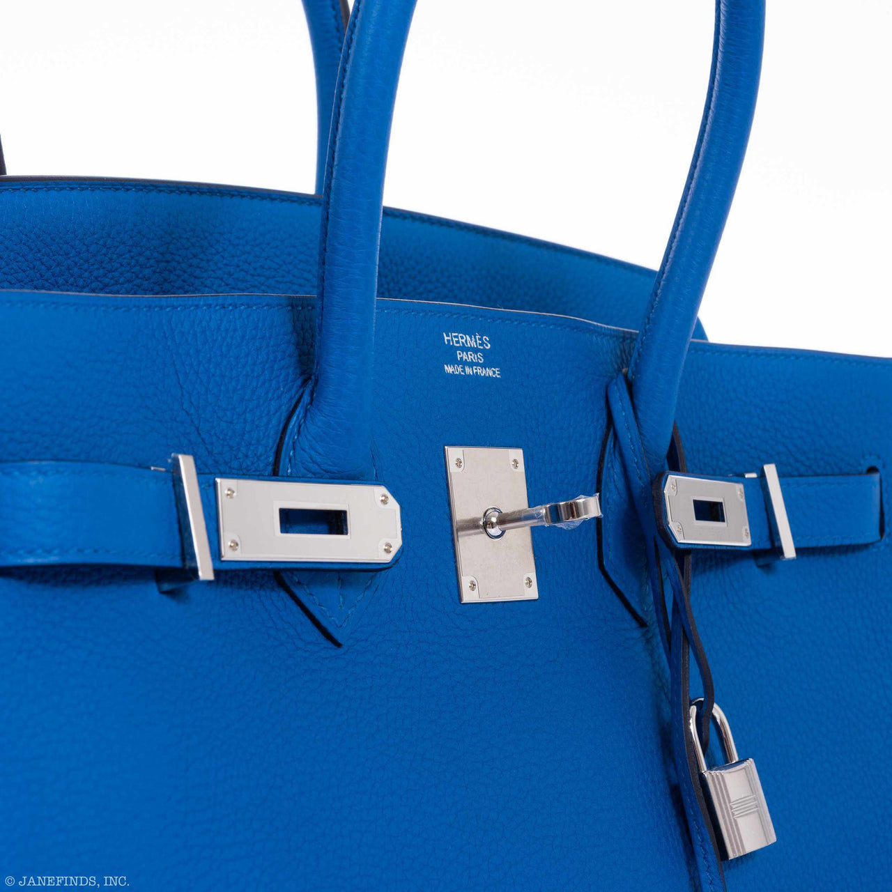 Hermes Birkin 35 Bleu Hydra Clemence Palladium Hardware | – JaneFinds