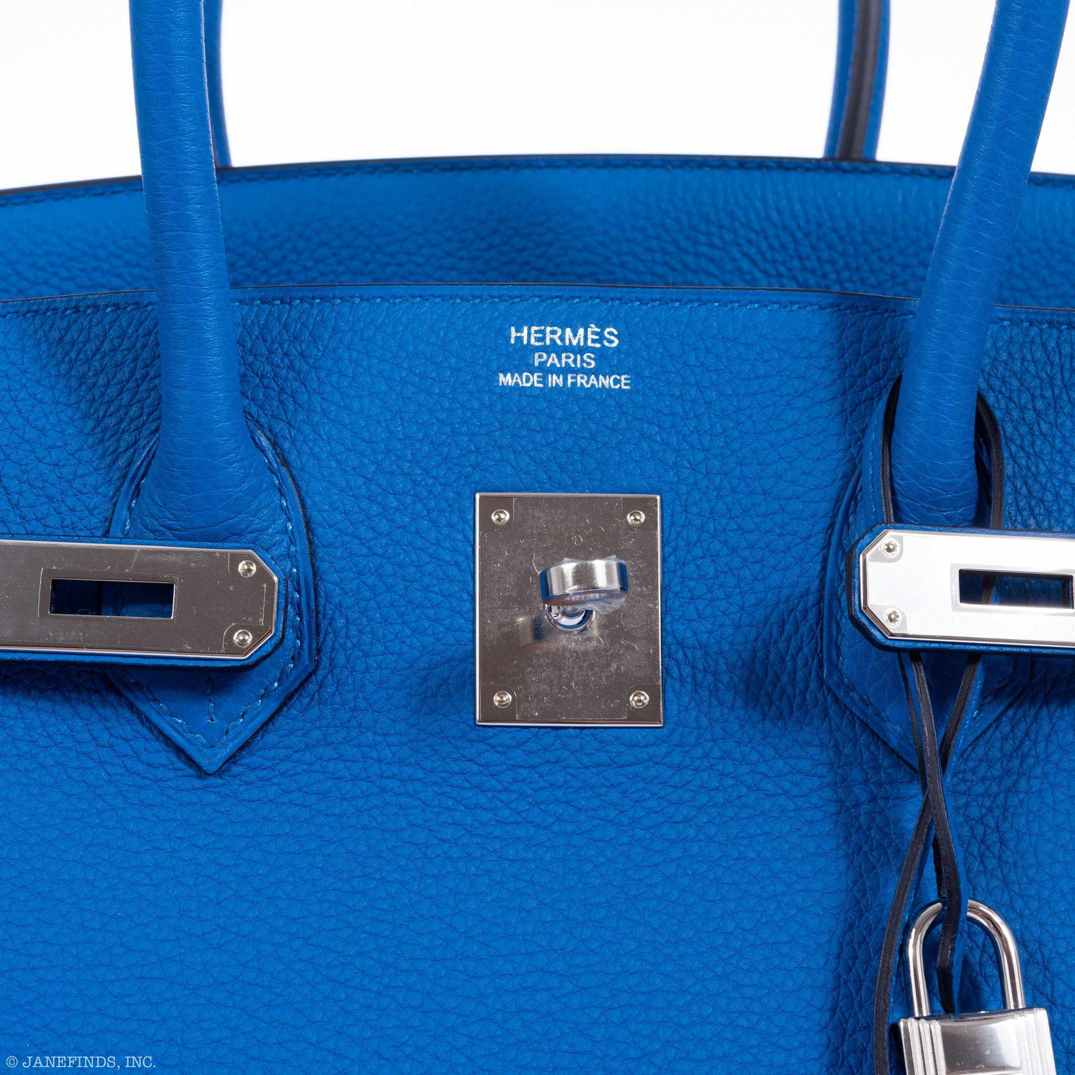 Hermes Birkin 35 Bleu Hydra Clemence Palladium Hardware | – JaneFinds