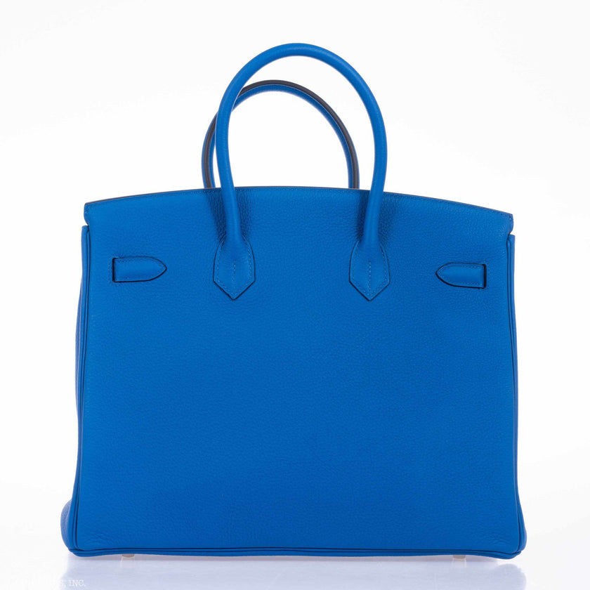 Hermes Birkin 35 Bleu Hydra Clemence Palladium Hardware | – JaneFinds