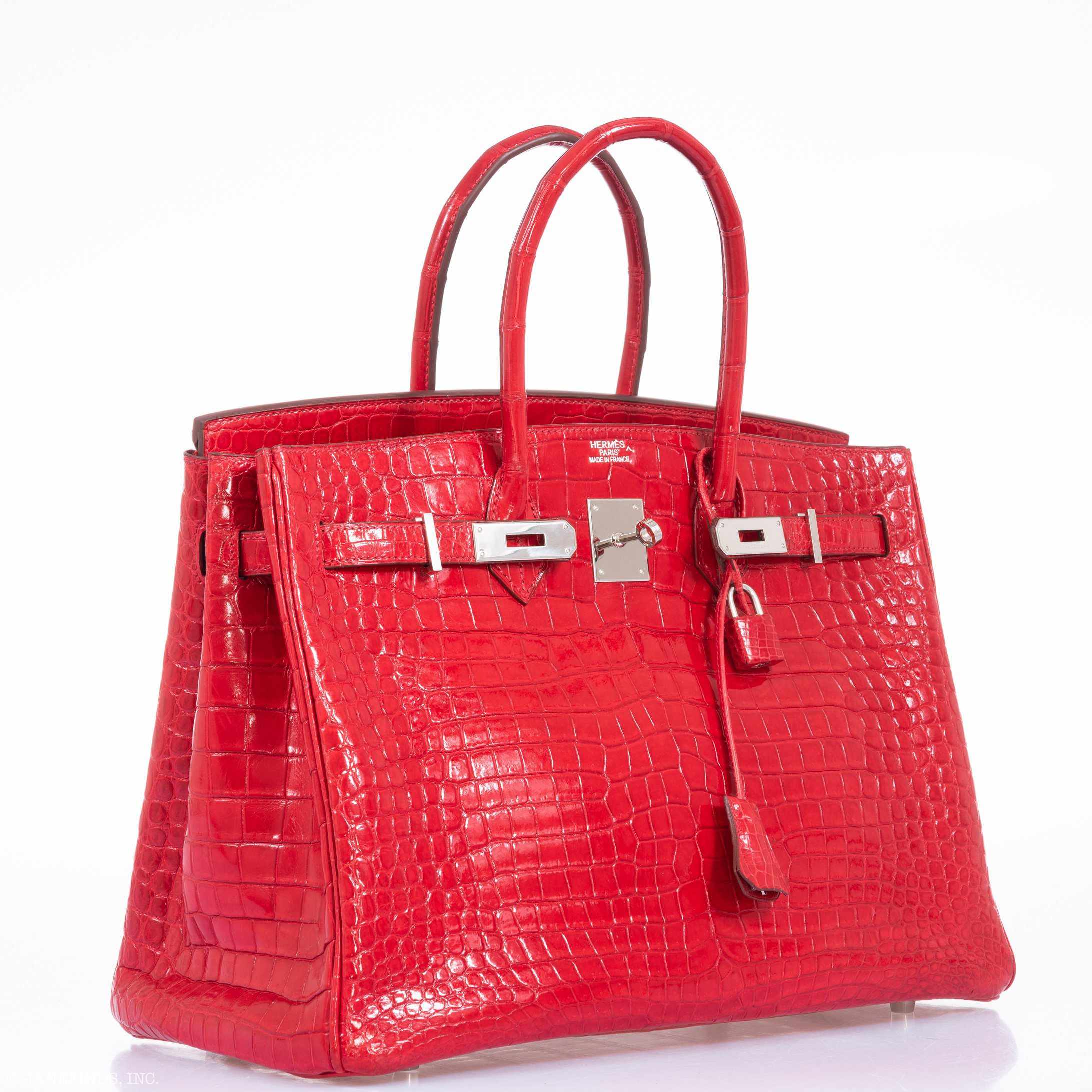 Hermès Birkin 35 Braise Porosus Crocodile Palladium Hardware